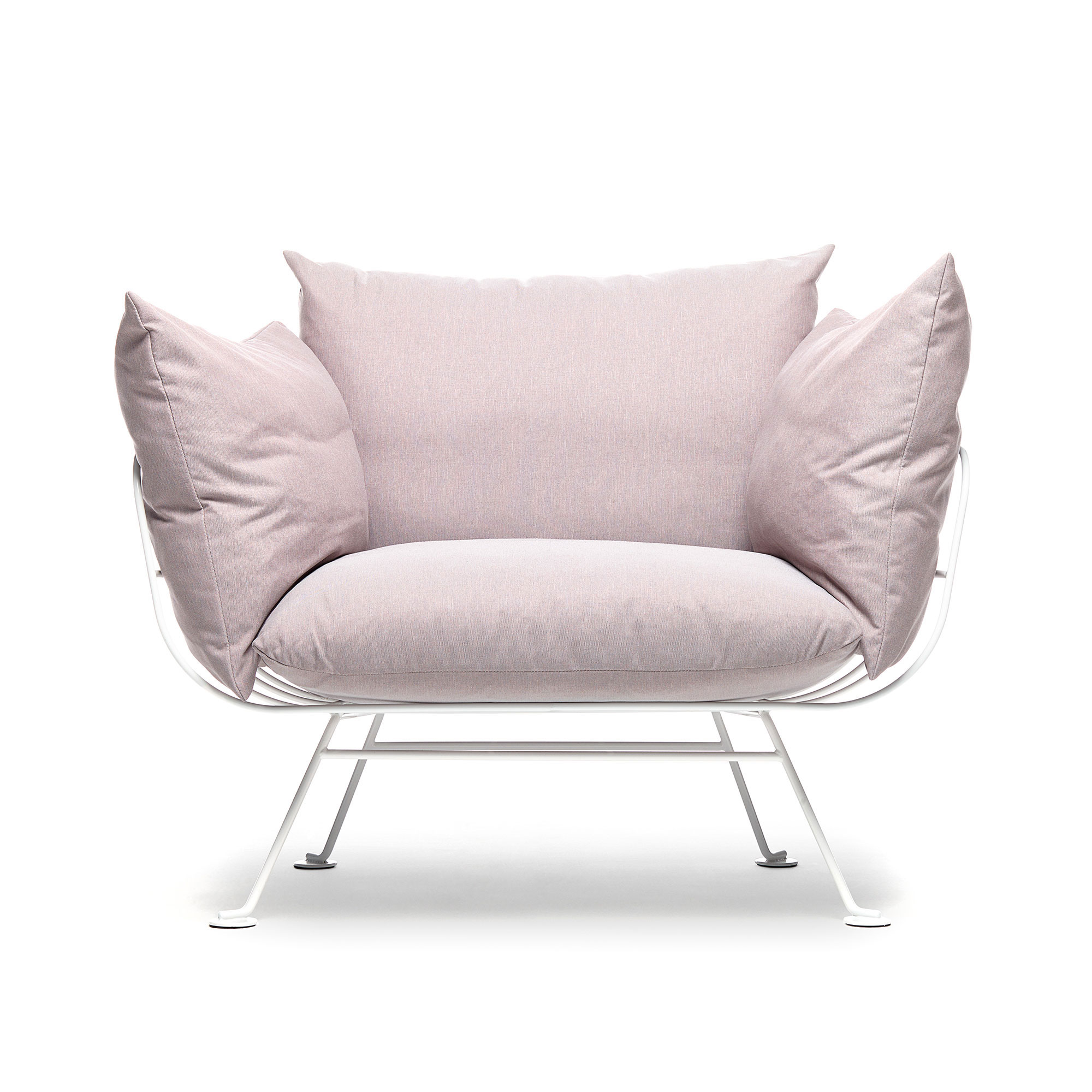 Moooi - Nest Chair, Satin White, Cat. II, Alfresco Pirbright - Utendørs lenestoler - Marcel Wanders - Metall/Tekstilmateriale