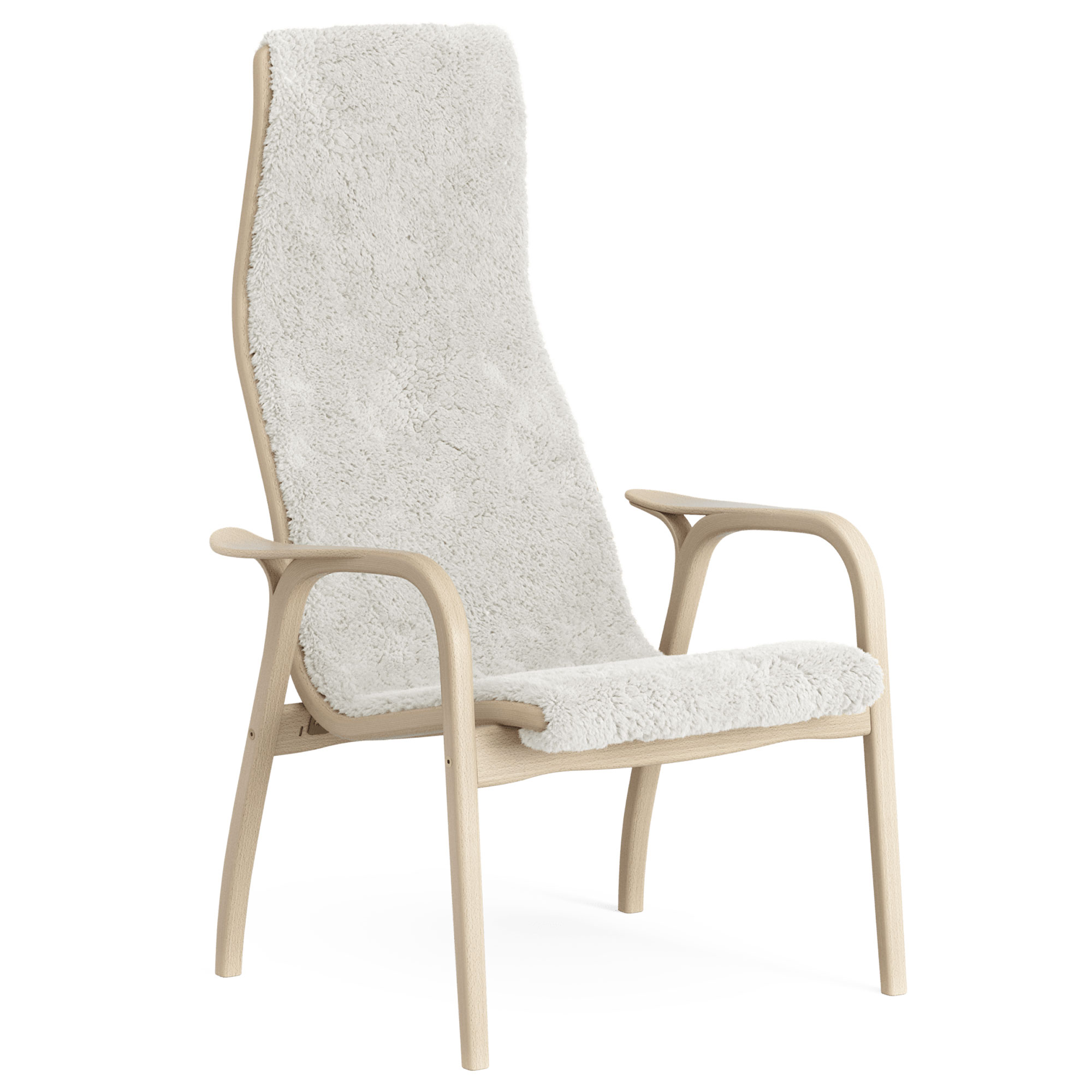 Swedese - Lamino fåtölj naturlackad bok/off-white - Fåtöljer - Yngve Ekström - Beige - Trä/Ull