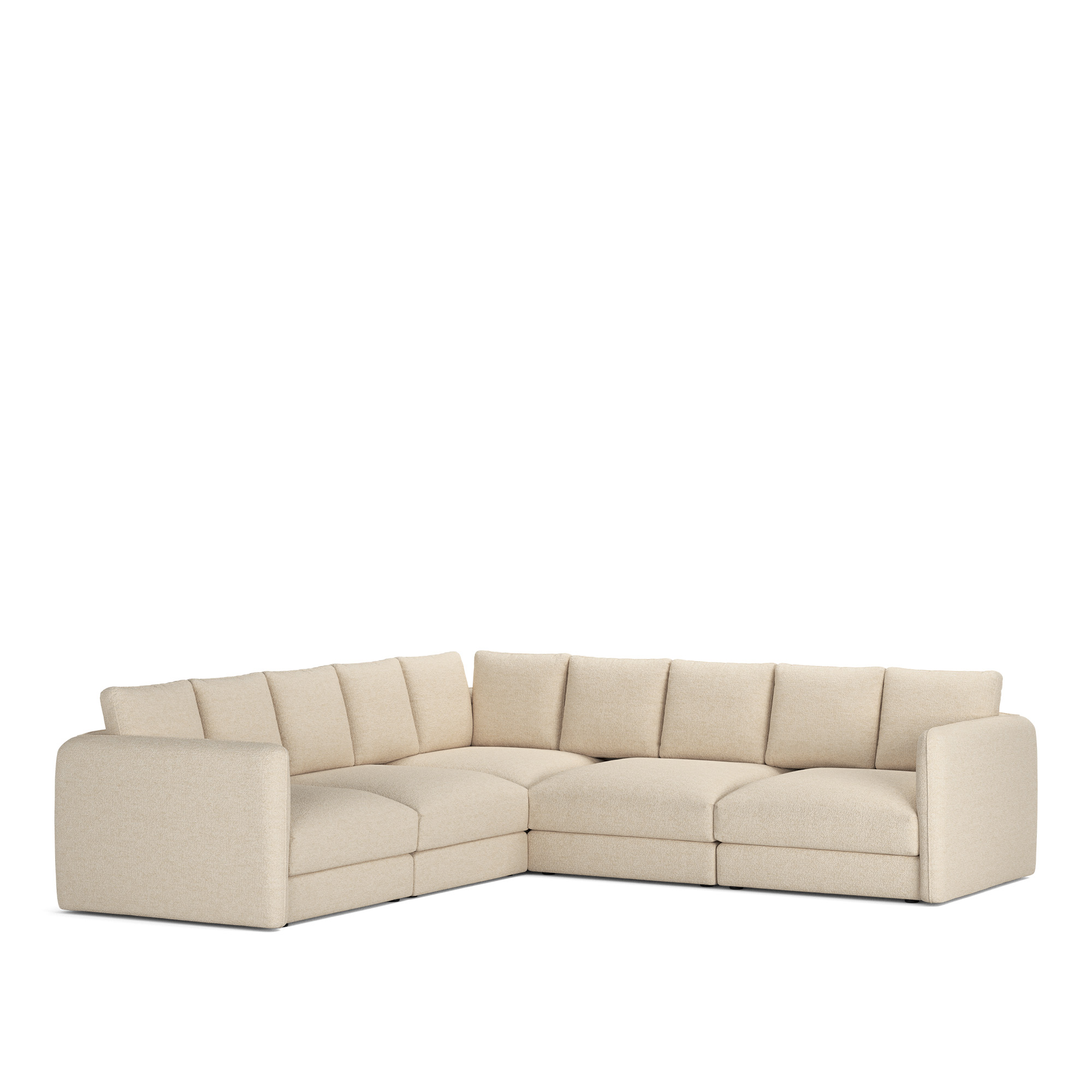 NOGA - Pavarotti 5-Seater Corner, Fixed Cover, Cushion Variant 02, Lucinasco 20 - Soffor - Beige