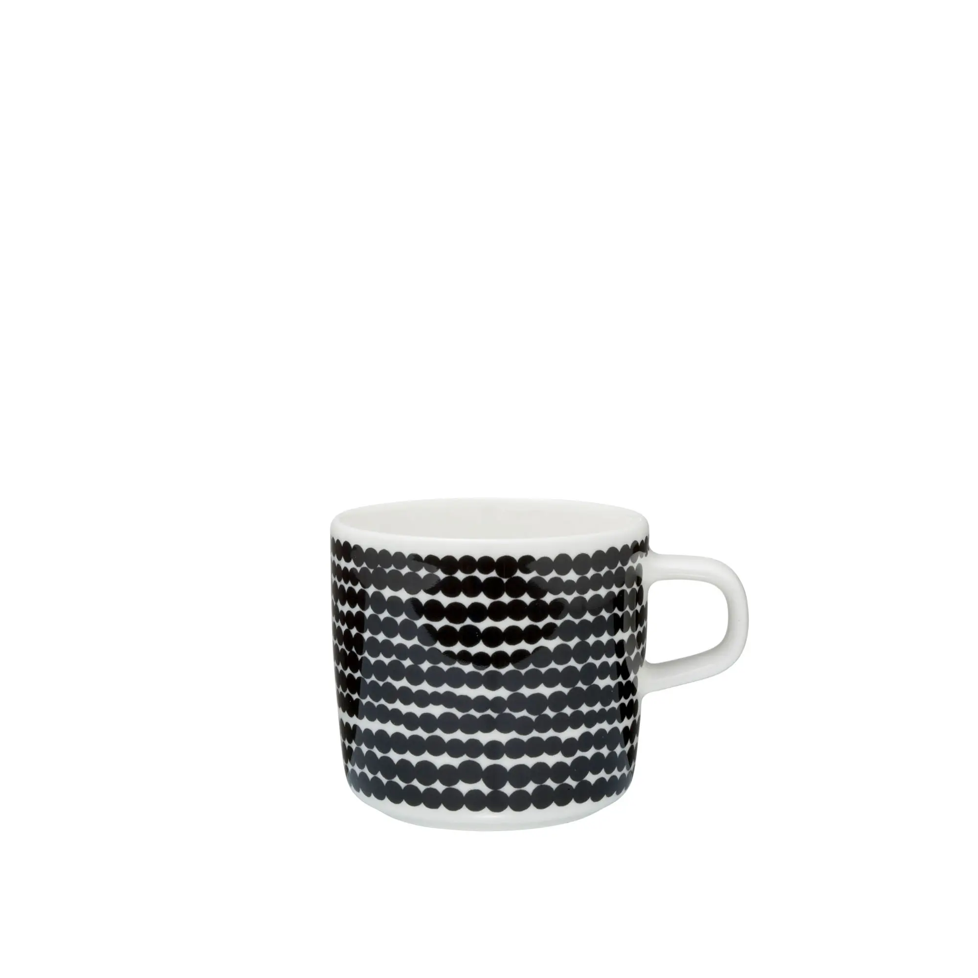Siirtolapuutarha kaffekopp 20 cl white, black/räsymatto