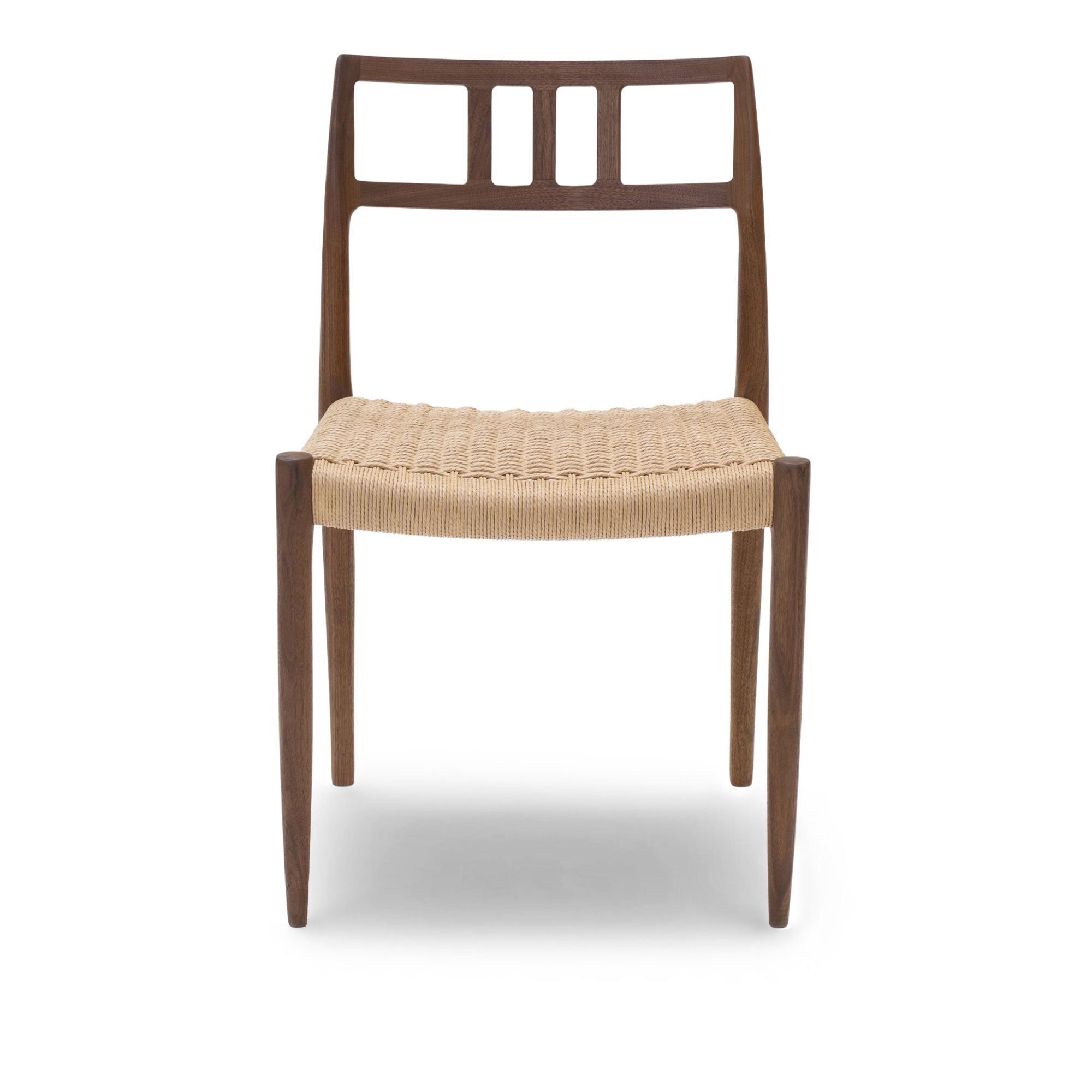 J.L. Møller - Model 79 dining chair Walnut, Oil, Natural Rope - Matstolar - Niels Otto Møller - Beige - Papper/Trä | Möbler - Stolar Och Pallar - Matstolar | Möbelexperten