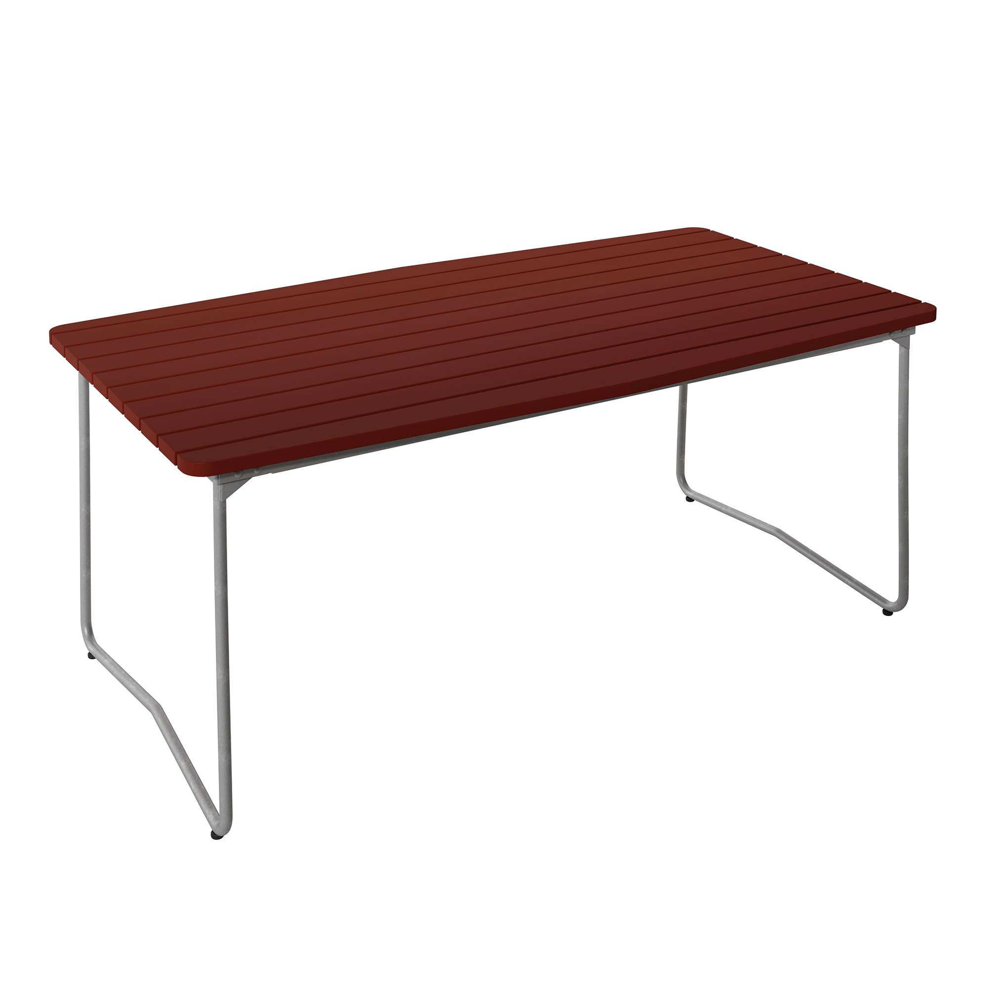 Grythyttan Stålmöbler - Table B31 170x92 cm Varmförzinkat stativ Mörk röd ek - Matbord utomhus - Träfärgad - Metall/Trä | Utemöbler - Utebord - Matbord Utomhus | Möbelexperten