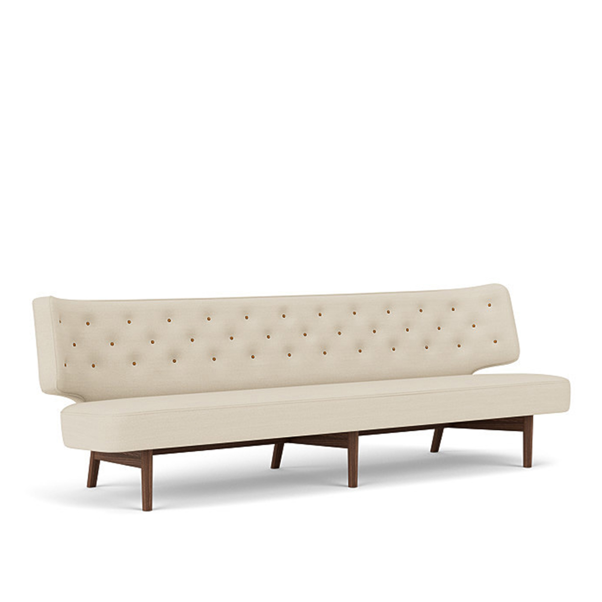 Audo Copenhagen - Radiohus Sofa P3 Walnut / Buttons 0250 / Hallingdal 0200 - Soffor - Vilhelm Lauritzen - Beige