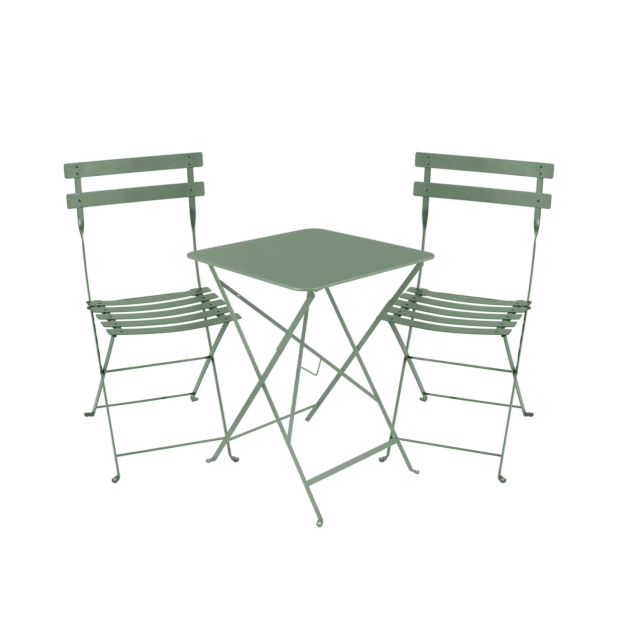 Bistro matgrupp bord 57cm & 2 metall stolar