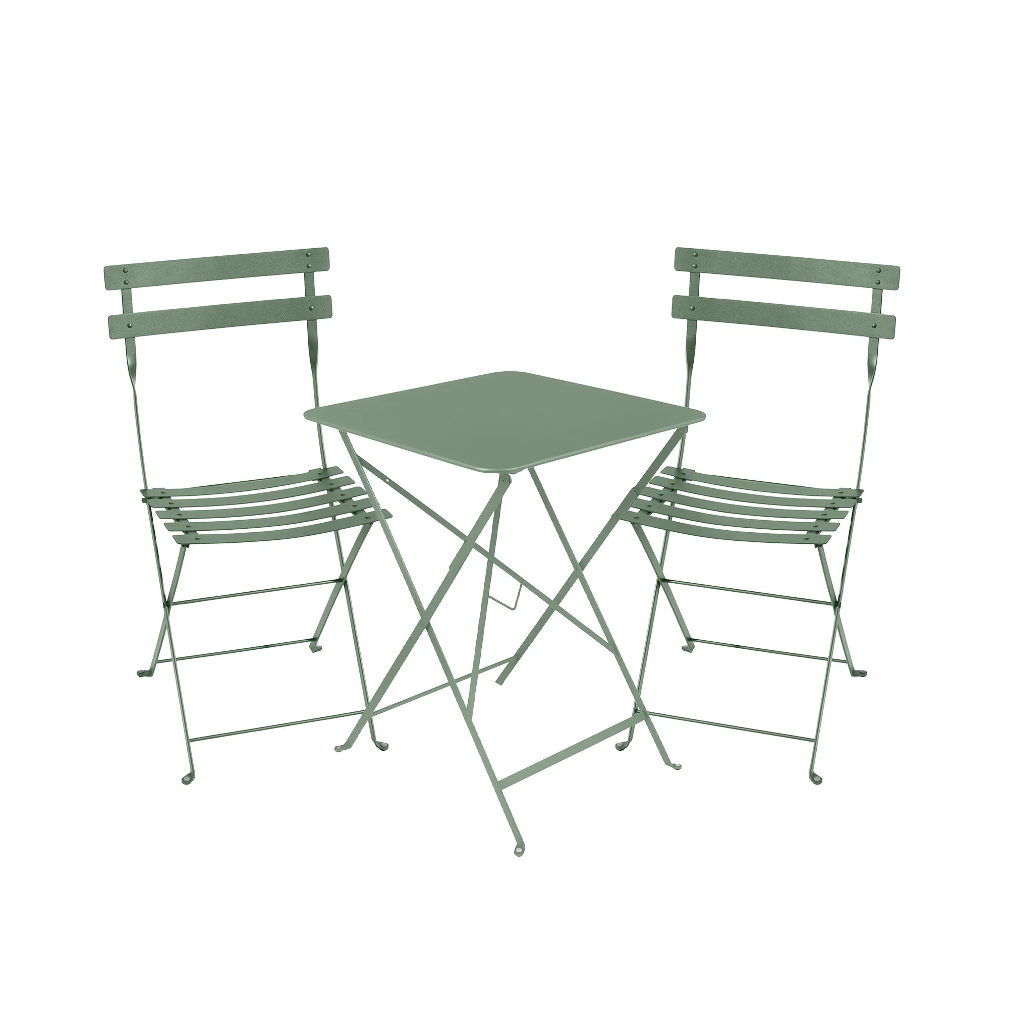 Bistro matgrupp bord 57cm & 2 metall stolar