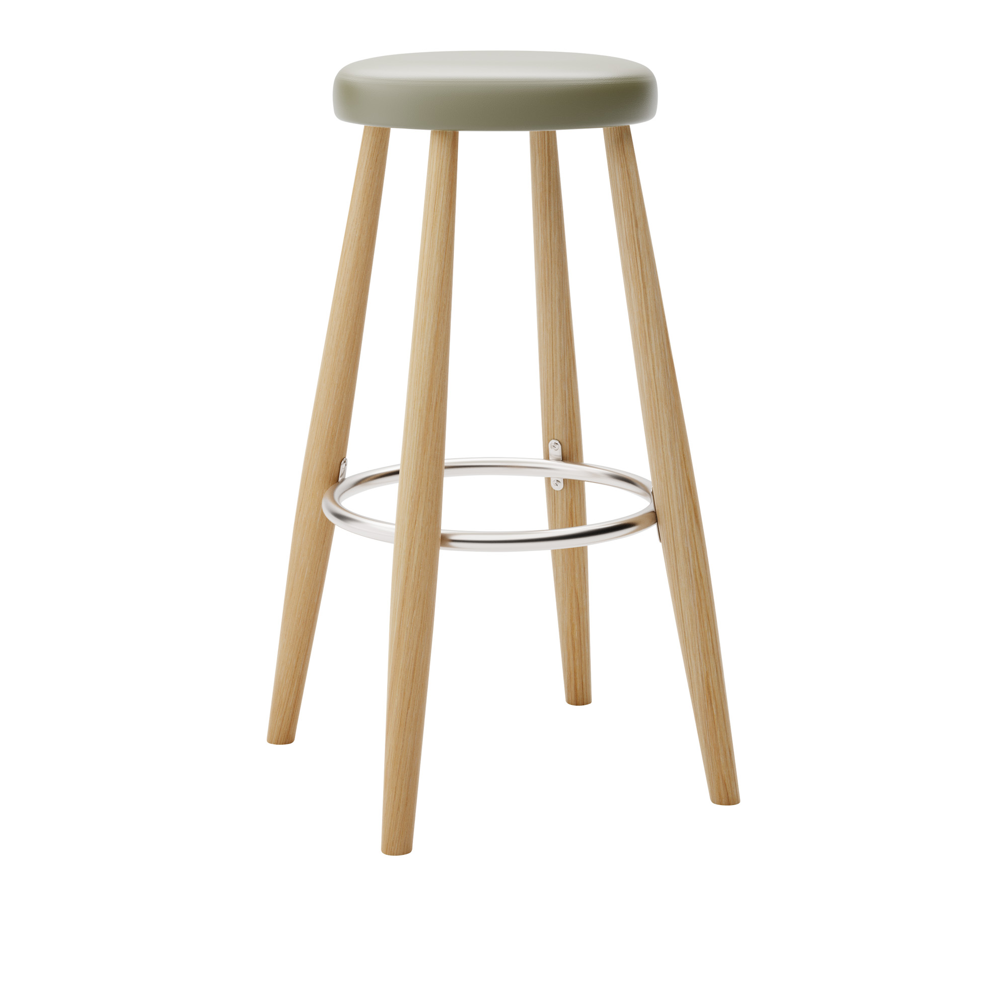carl hansen - ch56 high stool, oljad ek, lädergrupp a loke - 7240 - barstolar - hans j. wegner - träfärgad - läder/metall/trä