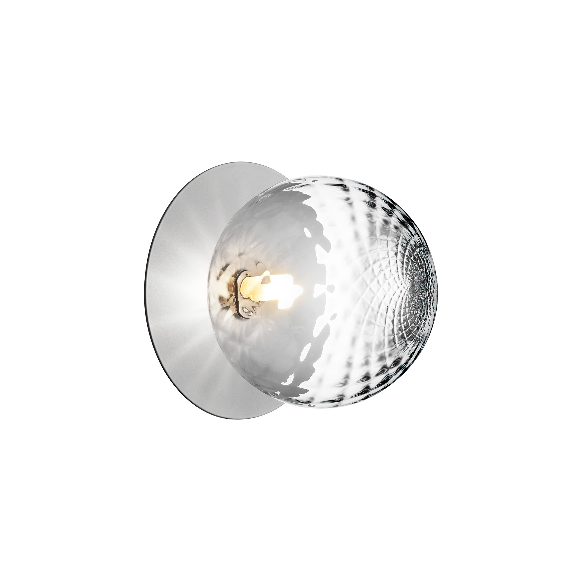 Nuura - Liila 1 wall lamp large silver/optic clear - Vägglampor - Sofie Refer - Silver - Glas/Metall