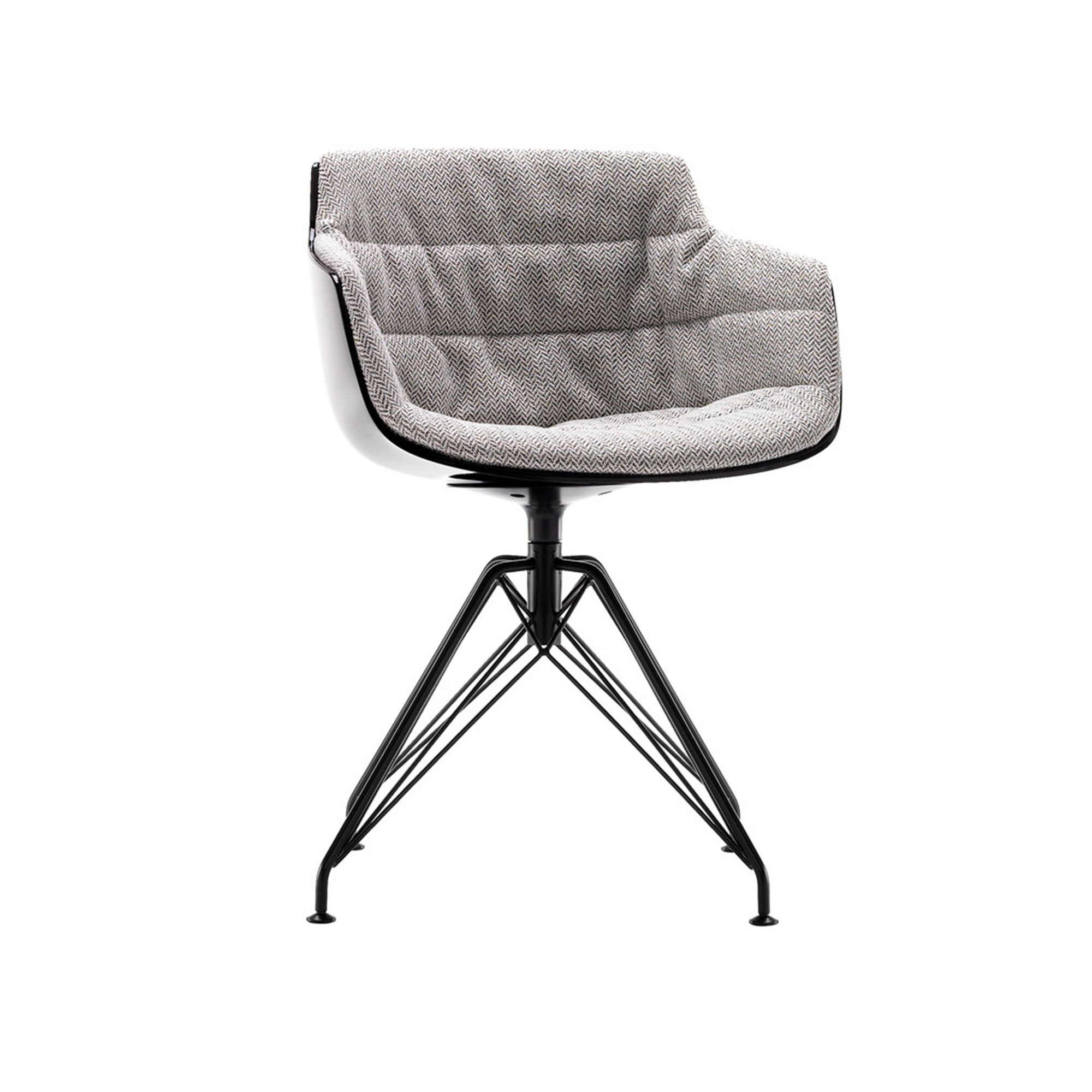 MDF Italia - Flow Slim Chair, Padded Shell, White Shell/Frame, VN 4-Legged Steel Base, Cat. D, Perth 11 - Matstolar - Jean-Marie Massaud - Blå - Metall/Plast