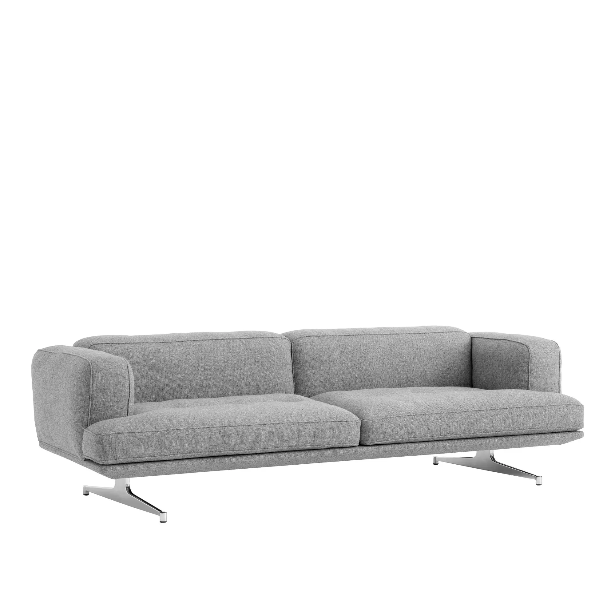 Inland AV23 3-sits soffa polerad aluminium ben