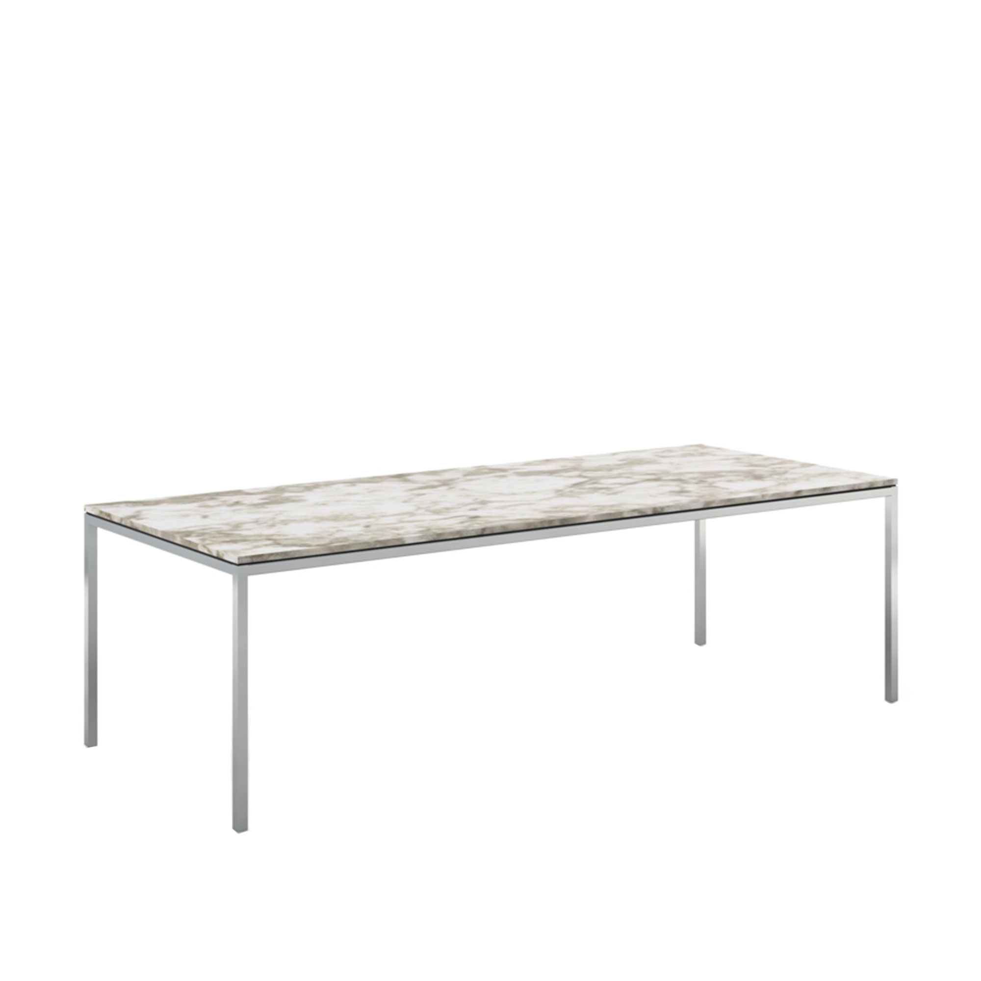 Knoll - Florence Knoll High Table, Rektangulär, 240 x 100 cm, skiva i Statuarietto marmor - Matbord - Florence Knoll - Vit - Metall/Sten | Möbler - Bord - Matbord | Möbelexperten
