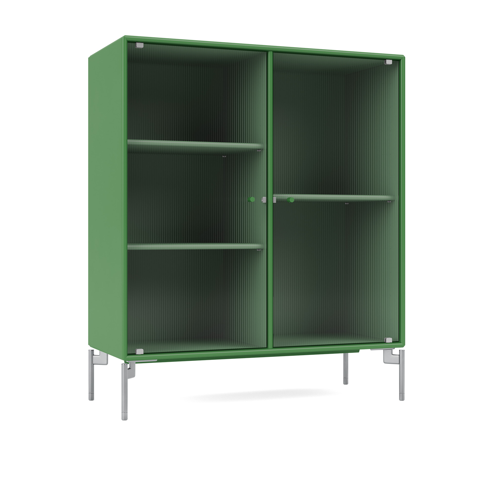 Montana - Ripple Ii – Vitrine Cabinet 152-Parsley Matt Chrome - Skåp och vitrinskåp - Peter J. Lassen - Grön - Trä | Möbler - Förvaring Och Hyllor - Skåp Och Vitrinskåp | Möbelexperten