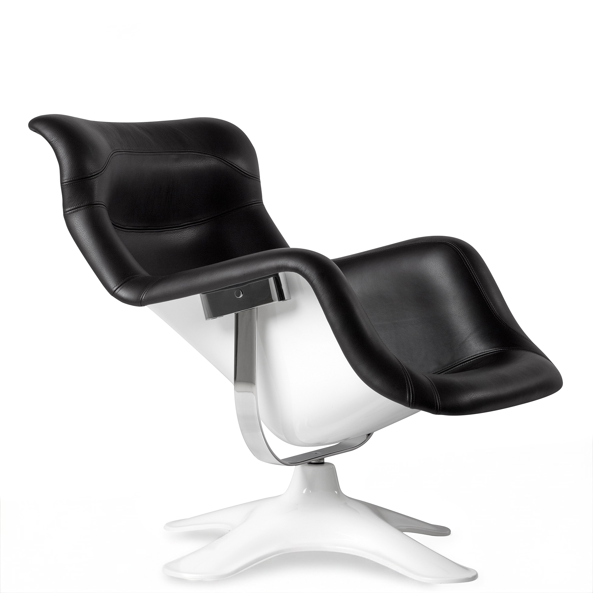Artek - Karuselli Fåtölj, Läder L1, Prestige Black - Fåtöljer - Yrjö Kukkapuro - Svart - Läder/Metall/Syntetiskt | Möbler - Fåtöljer Och Puffar - Fåtöljer | Möbelexperten