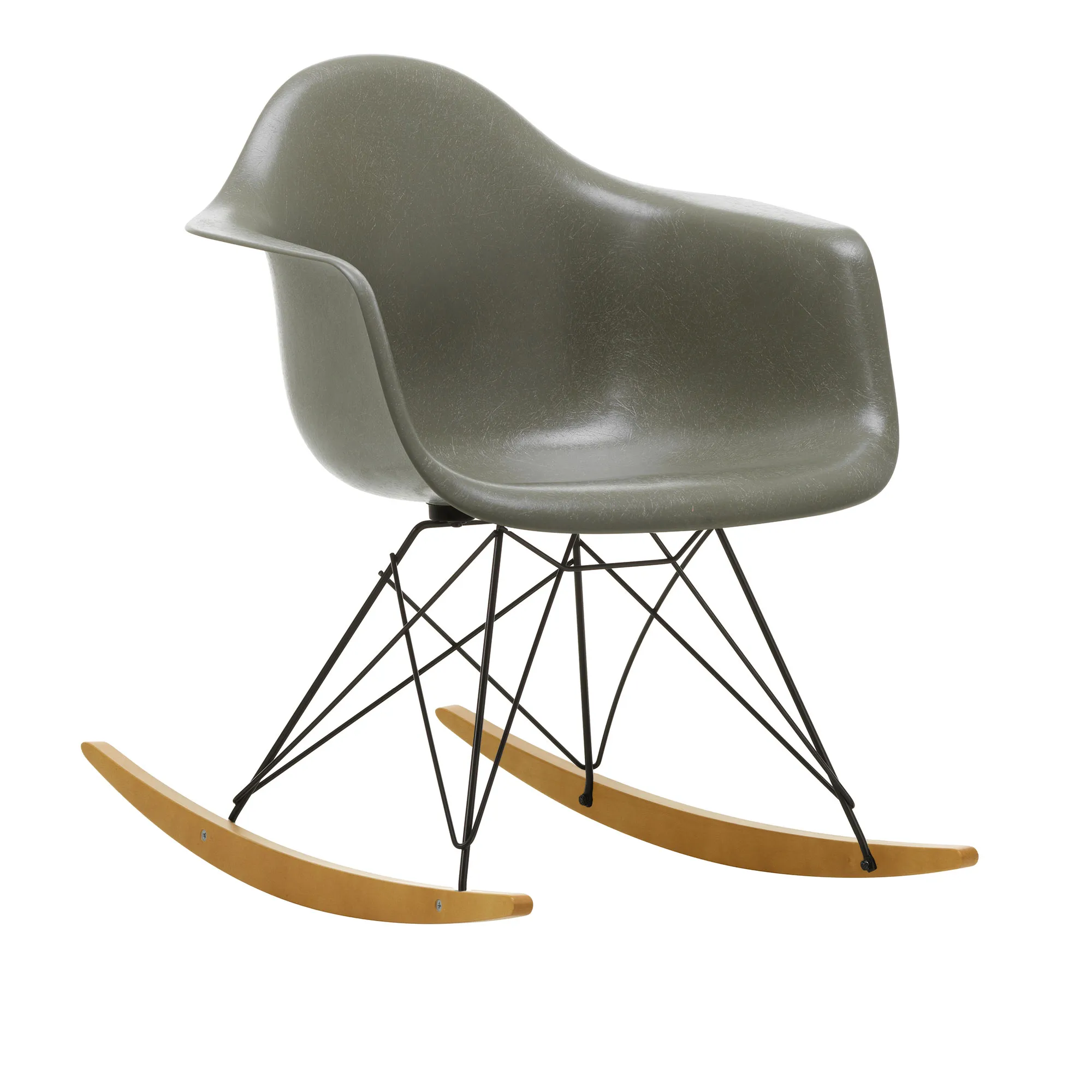 Eames Fiberglass Armchair RAR gungstol Basic Dark/Golden Maple