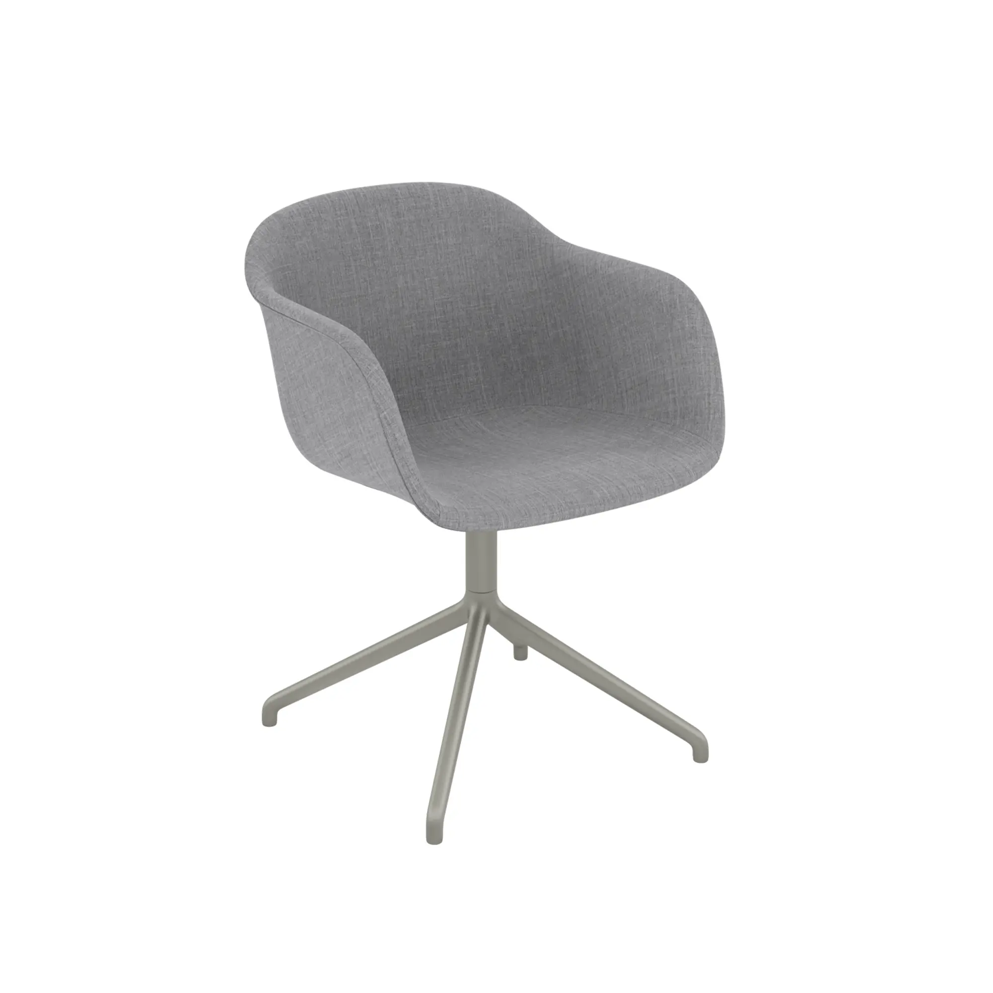 Fiber Armchair Swivel Base W Return