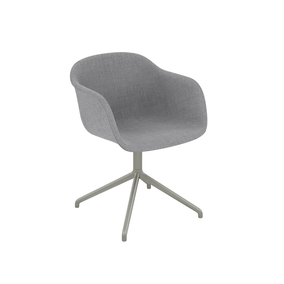 Fiber Armchair Swivel Base W Return