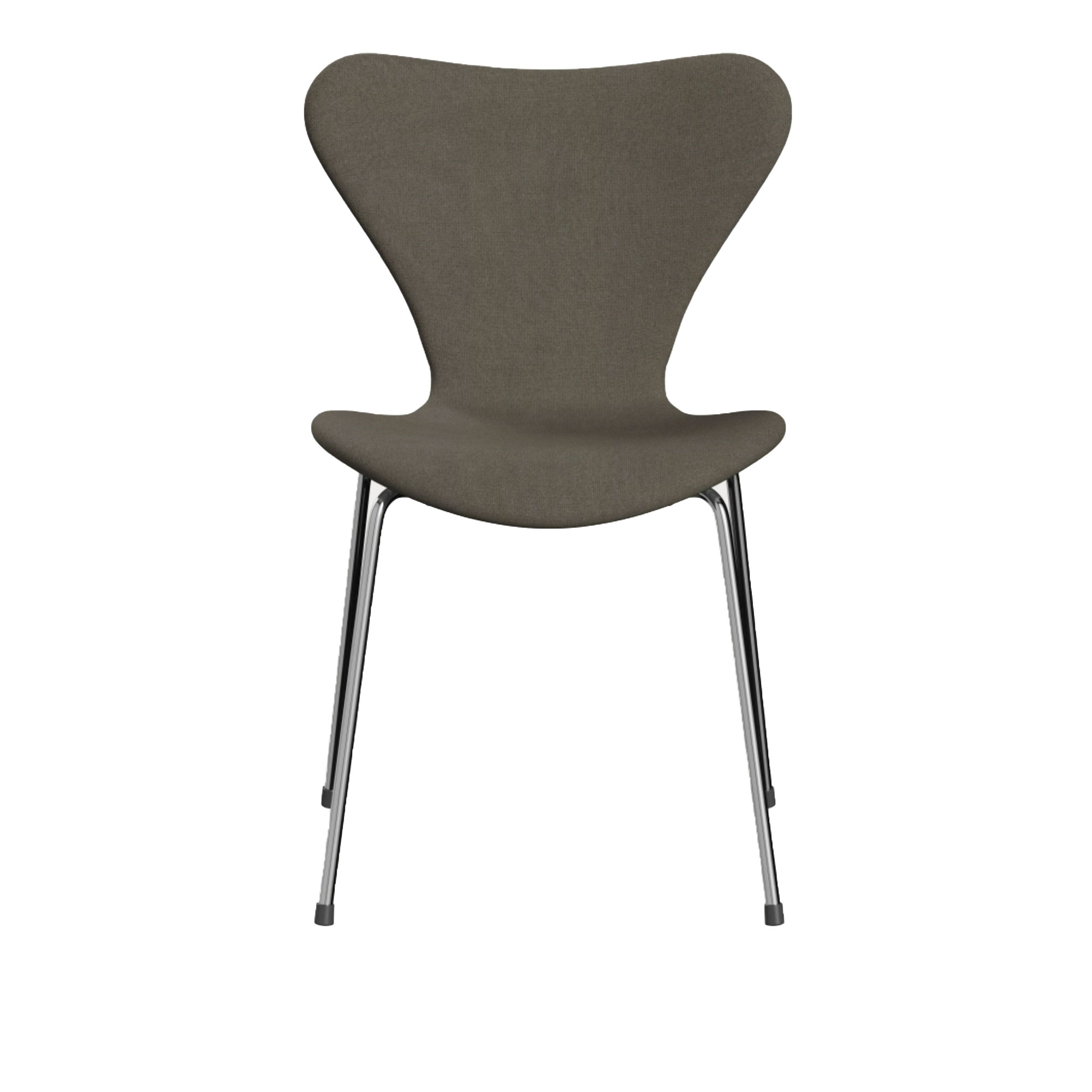 Fritz Hansen - 3107 Sjuan - Helklädd, Tyg, Tonus 613 - Matstolar - designer_arne_jacobsen - Brun - Metall/Trä/Textilmaterial
