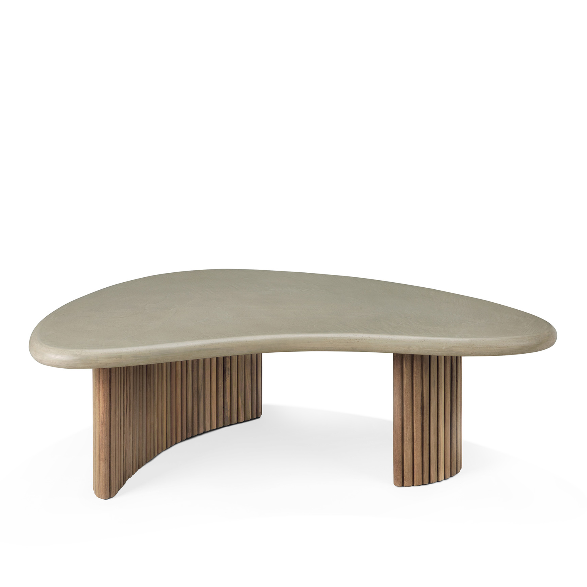 Ethnicraft - Boomerang outdoor coffee table small - Soffbord utomhus - Beige - Trä | Utemöbler - Utebord - Soffbord Utomhus | Möbelexperten