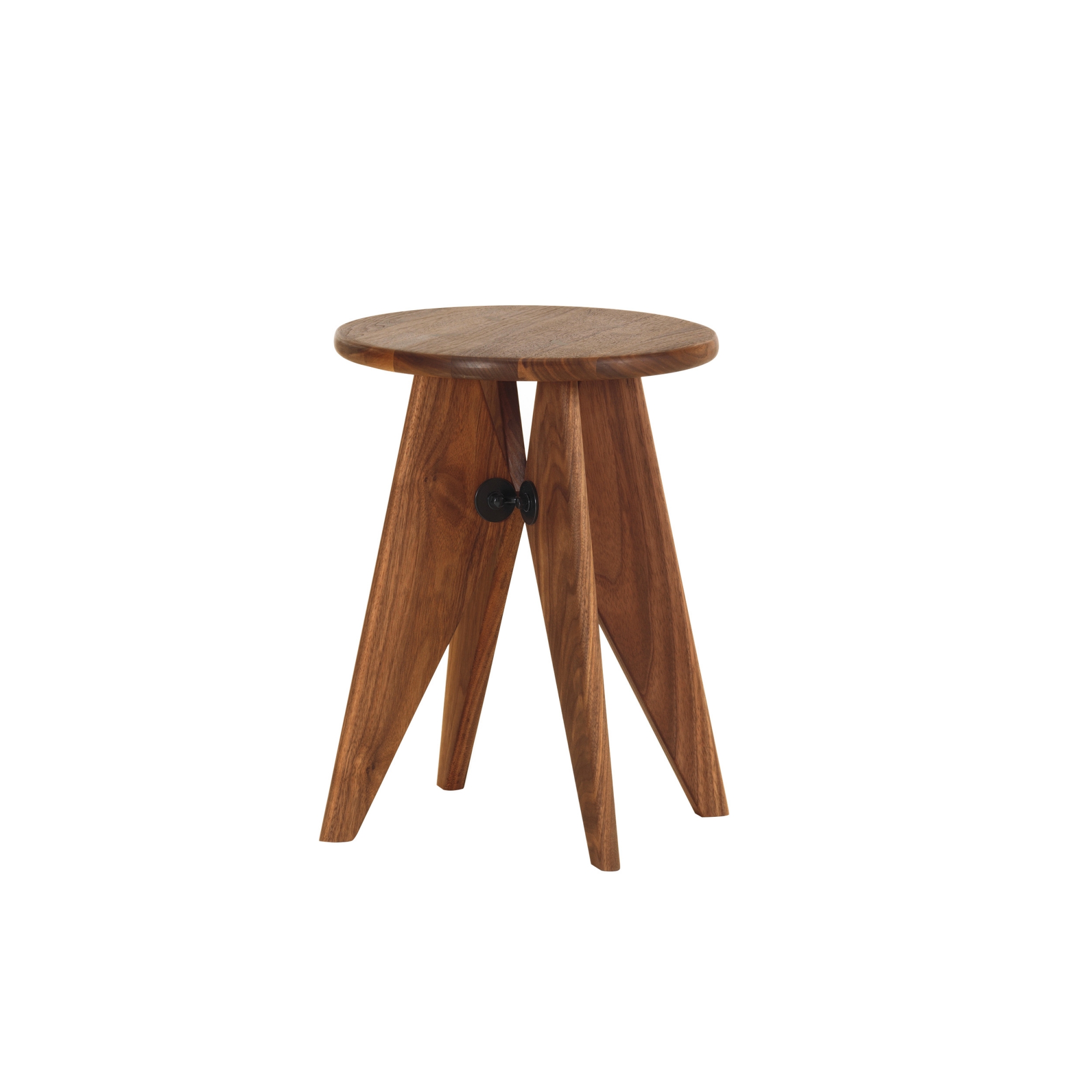 Vitra - Tabouret Bois Valnöt - Sittpallar - Jean Prouvé - Brun - Metall/Trä