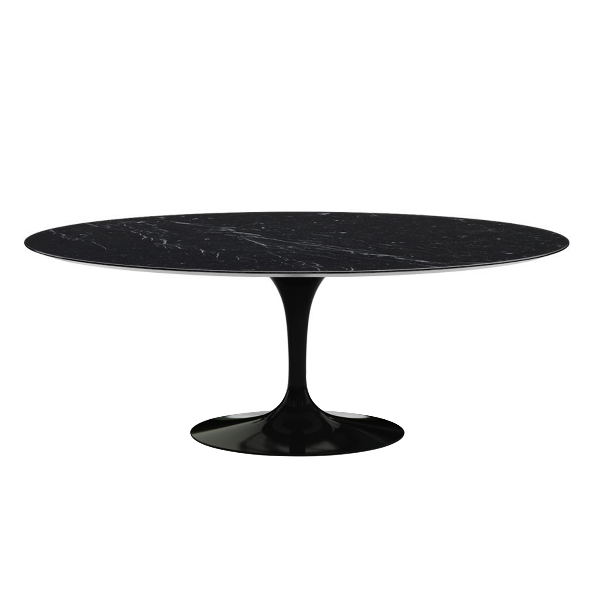 Knoll - Saarinen Oval Table - Matbord, 198 x 121 cm, Svart underrede, skiva i matt svart Marquina marmor - Matbord - Eero Saarinen - Svart - Metall/Sten | Möbler - Bord - Matbord | Möbelexperten