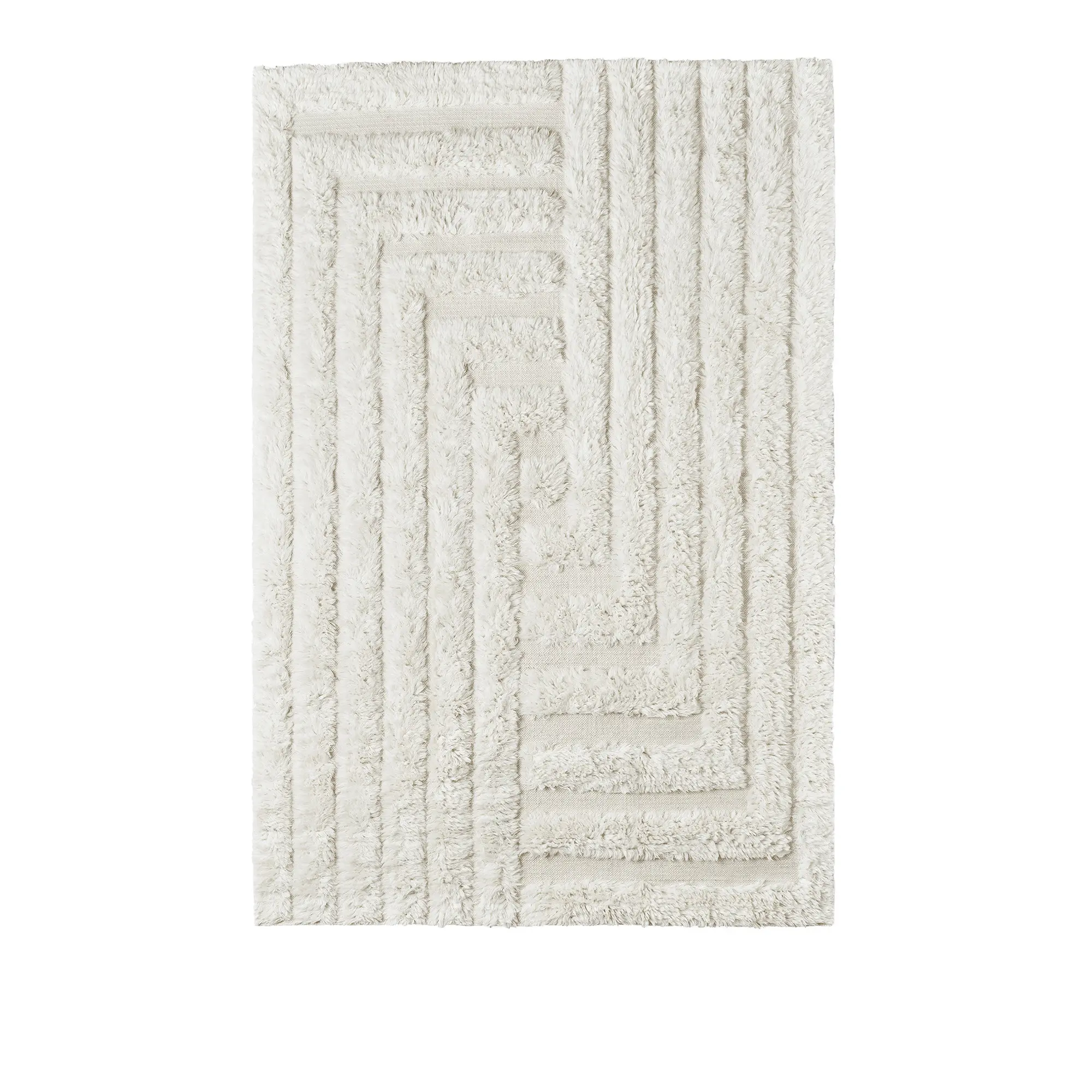 DD Shaggy Labyrinth Rug White