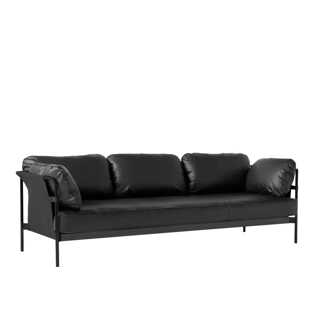 Can 3-sitssoffa Black/Black