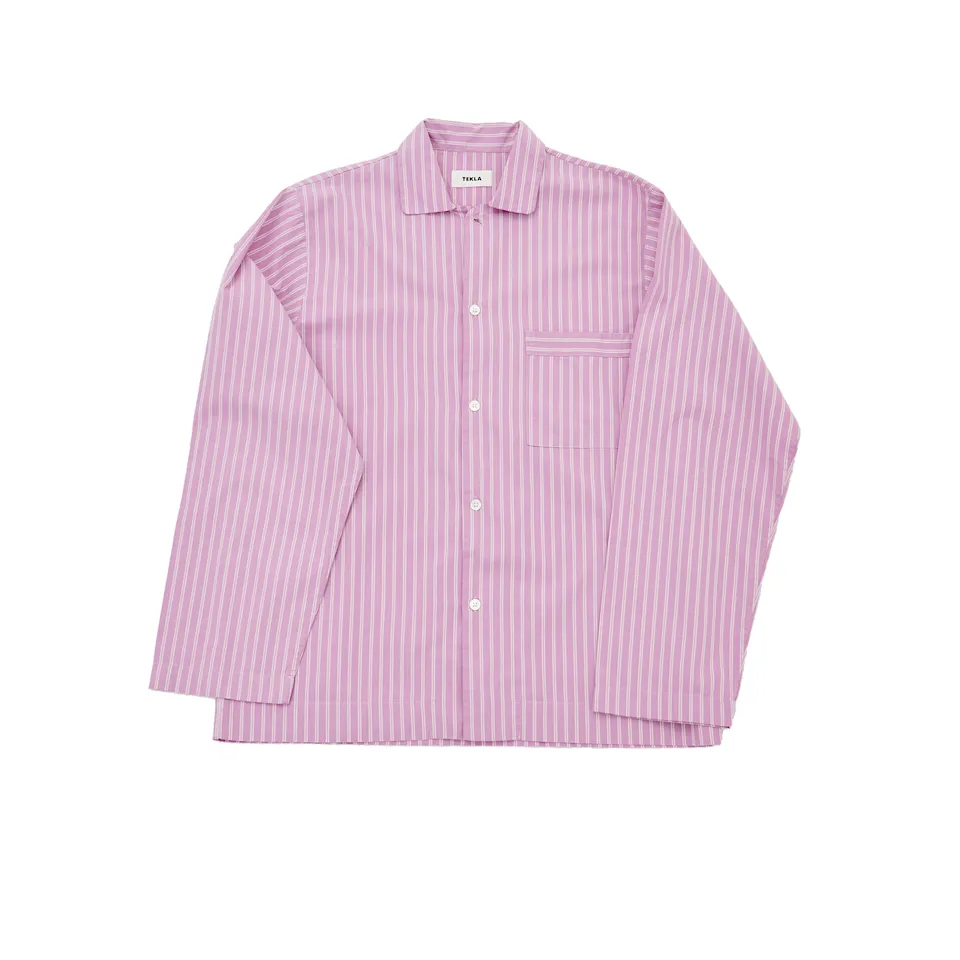 Poplin Sleepwear Purple Pink Stripes, Shirt M
