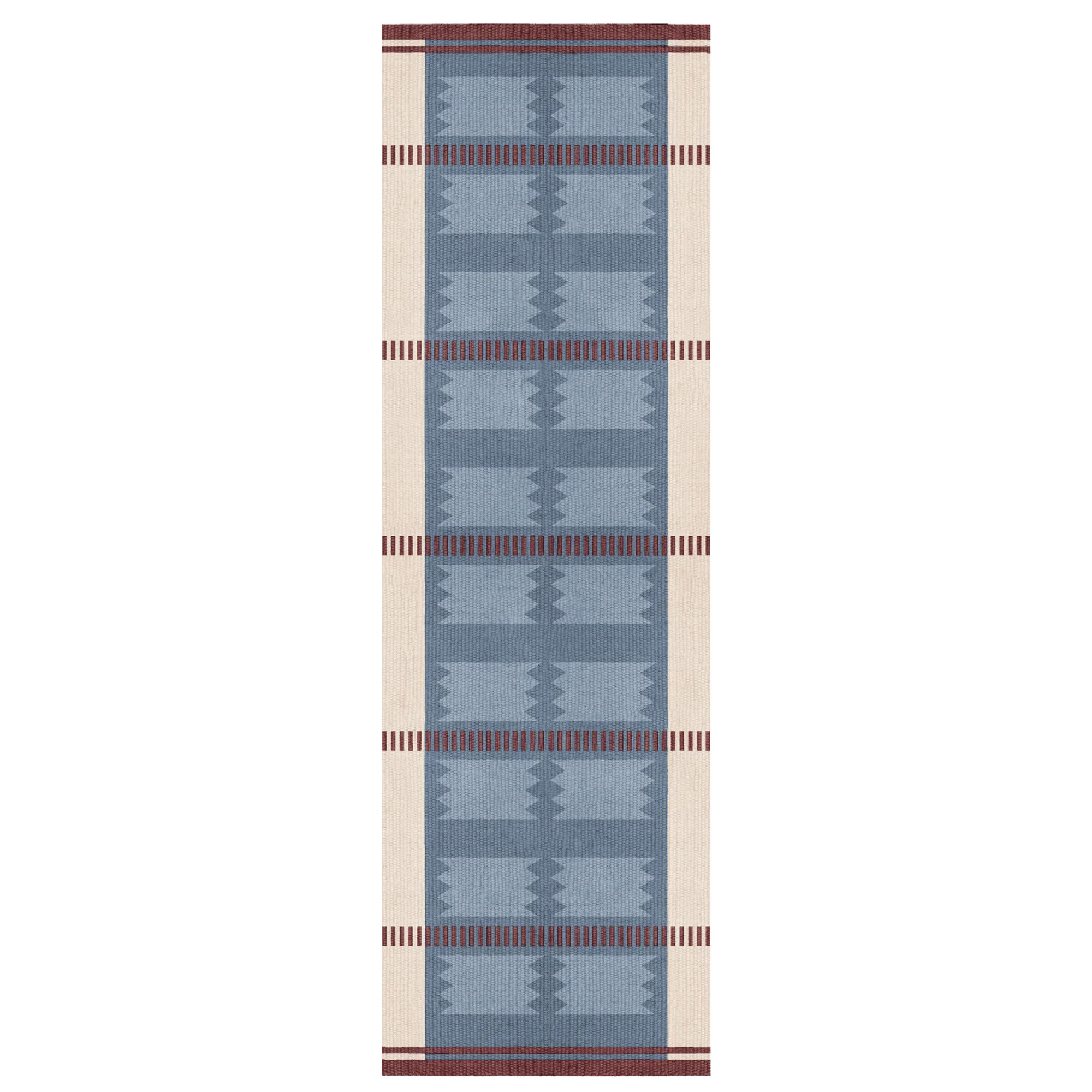 Layered - Rollakan Iris Petrol 75 x 240 - Ullmattor - Bl&aring; - Ull