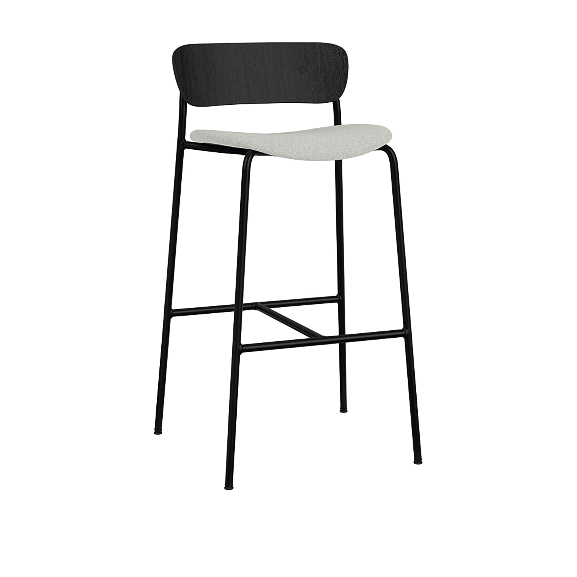 &Tradition - Pavilion AV10 - Black Lacquered Oak - Fabric cat.2 - Divina Melange 3 120 - Barstolar & barpallar - Anderssen & Voll - Metall/Trä