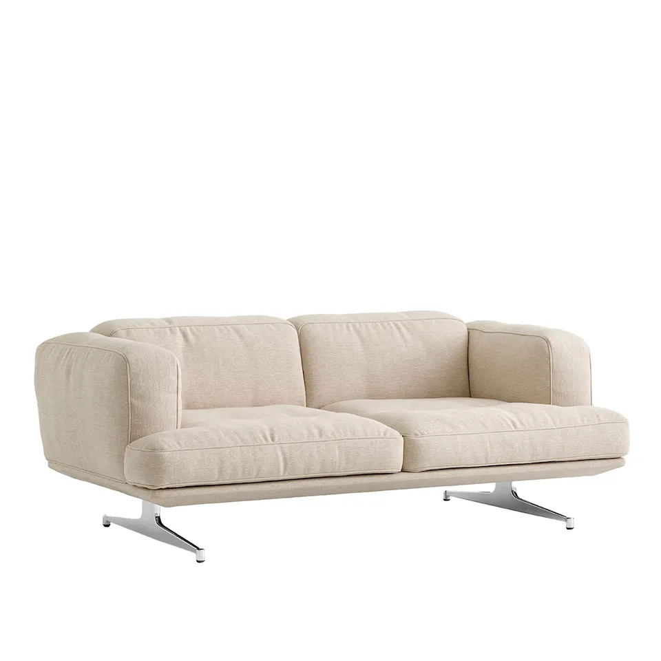 Inland AV22 2-sits soffa polerad aluminium ben