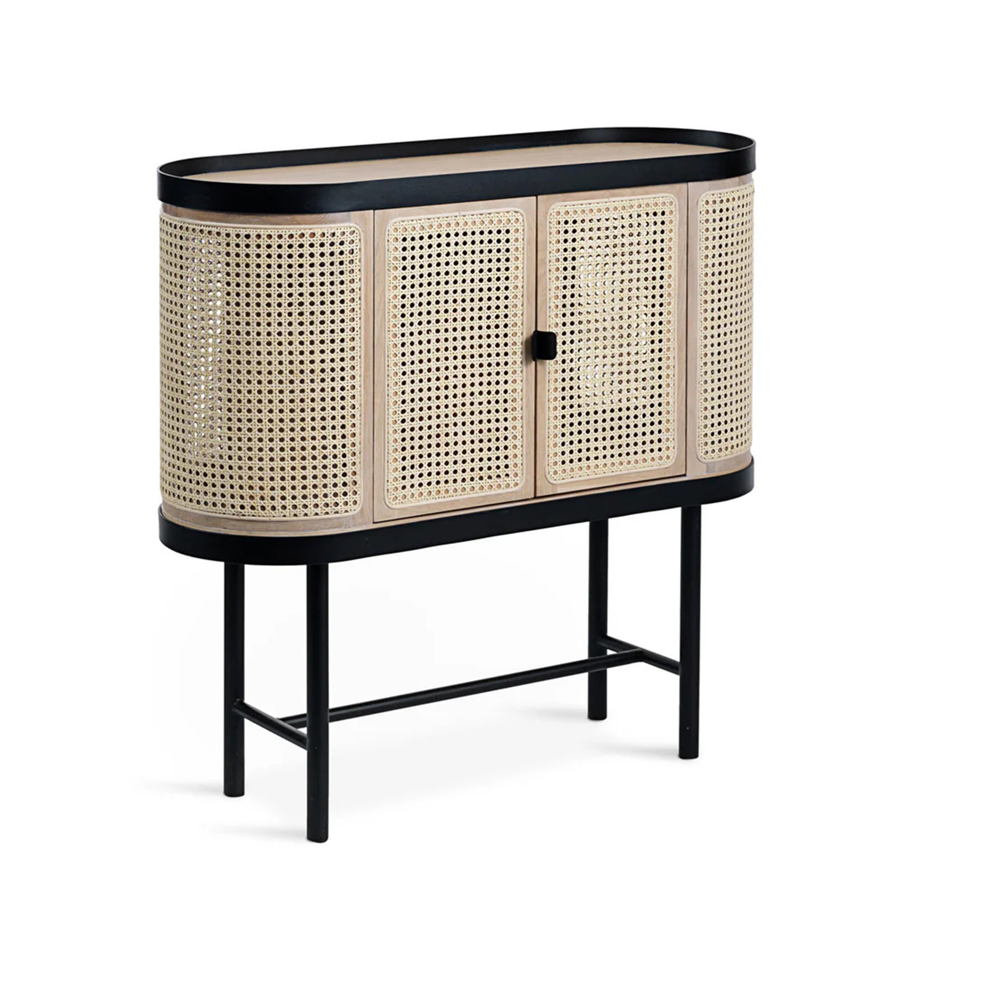 Warm Nordic - Be My Guest Bar Cabinet, Cane - Kommoder - Charlotte Høncke - Brun - Glass/Tre