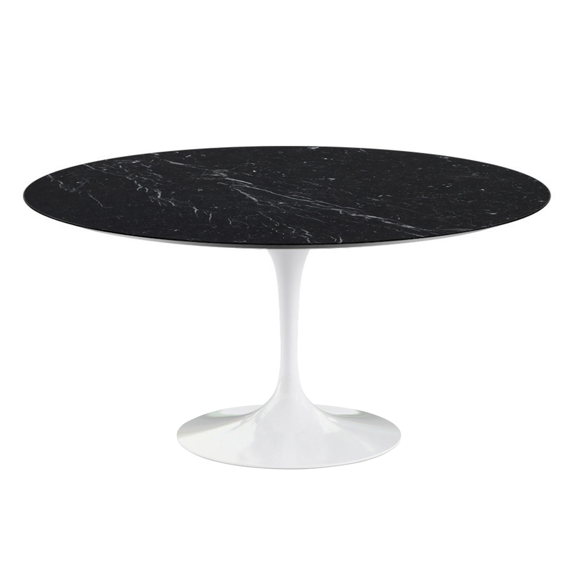 Knoll - Saarinen Round Table - Matbord, Ø 152 cm, Vitt underrede, skiva i glansig svart Marquina marmor - Matbord - Eero Saarinen | Möbler - Bord - Matbord | Möbelexperten
