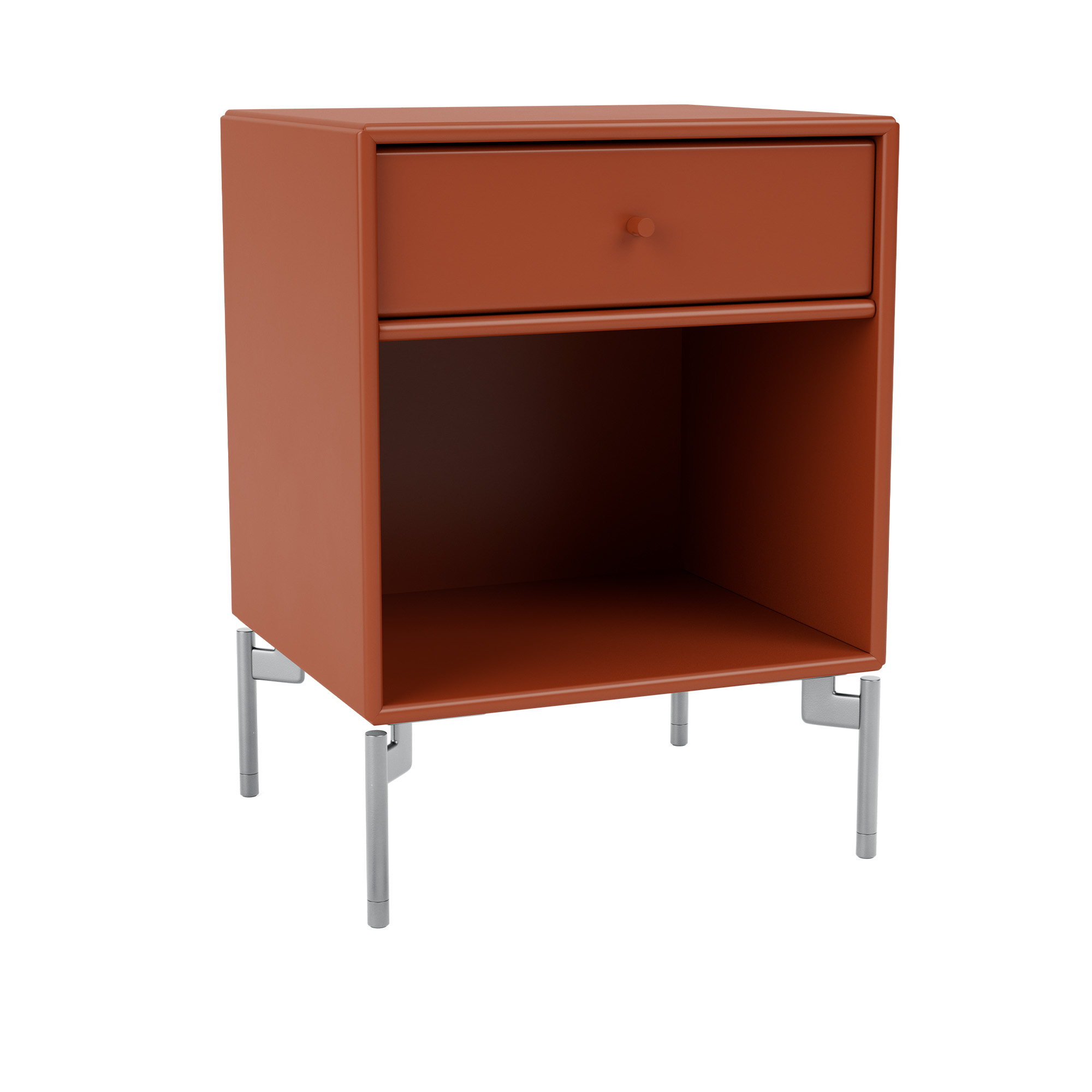 montana - dream nightstand 162-hokkaido matt chrome - sängbord - peter j. lassen - röd - trä