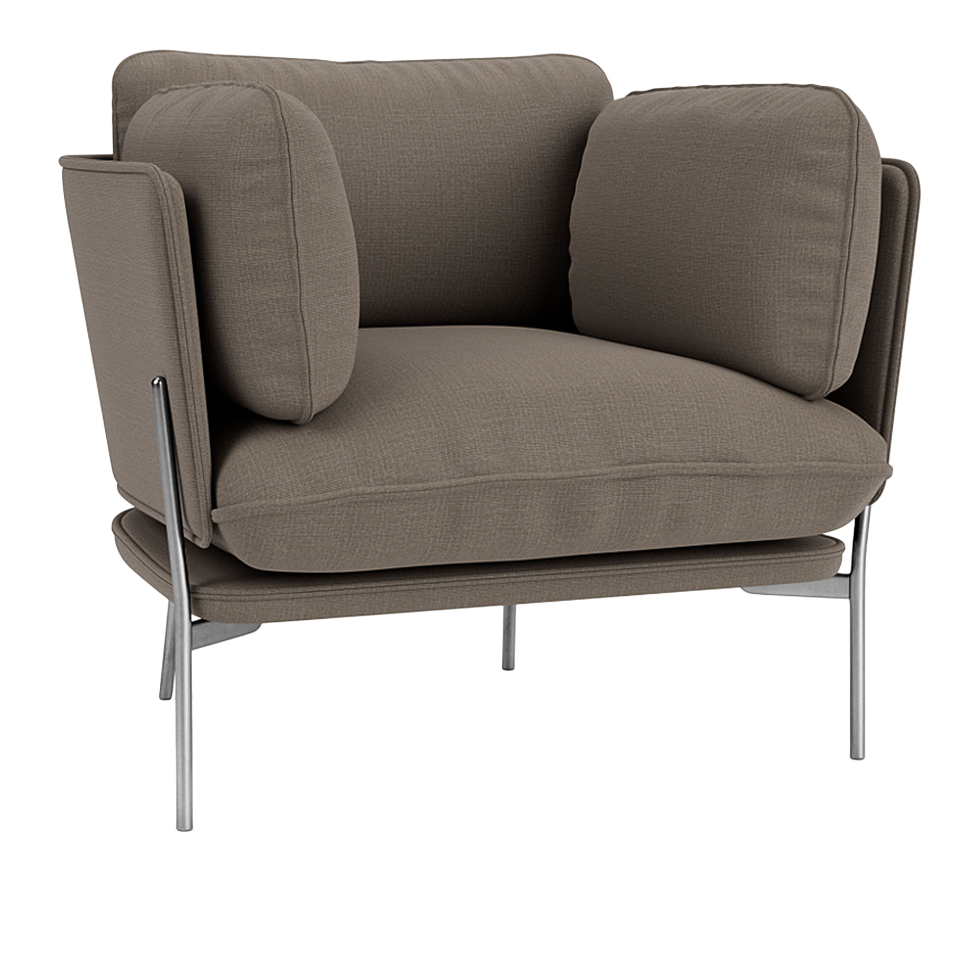 &Tradition - Cloud LN1 - Chrome - Fabric cat.1 - Canvas 2 264 - Fåtöljer - Luca Nichetto - MDF/Metall