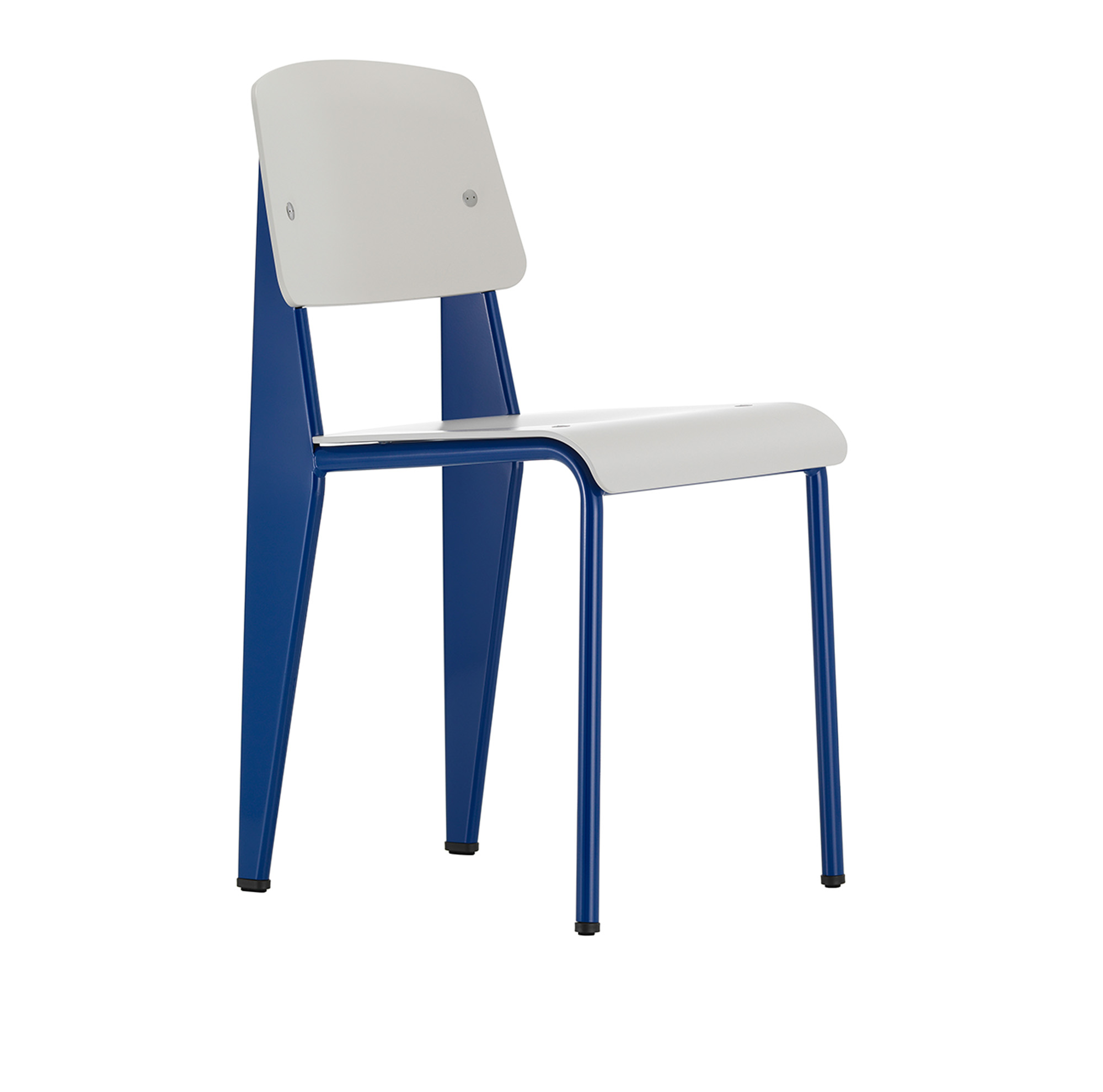 Vitra - Standard SP, Prouvé Bleu Marcoule, Warm Grey  - Matstolar - Jean Prouvé - Grå - Metall/Plast