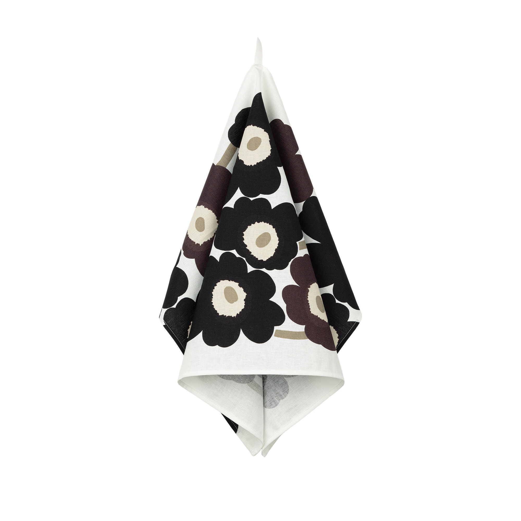 Marimekko - Unikko Tea towel 47x70cm, White / Dark Gray / Beige - Kökshanddukar | Textilier - Kökstextilier - Kökshanddukar | Möbelexperten