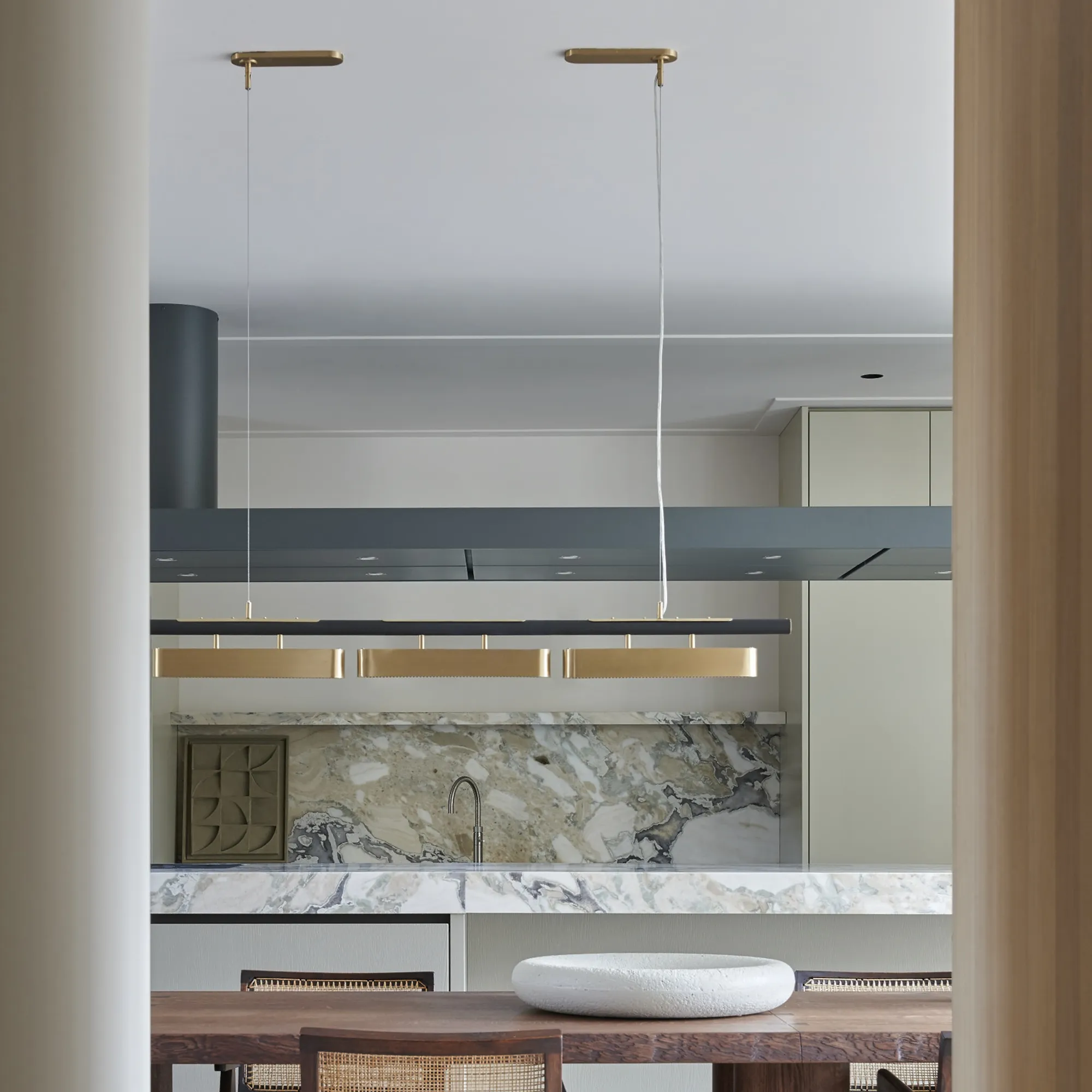 Colt Triple Pendant Brushed Brass