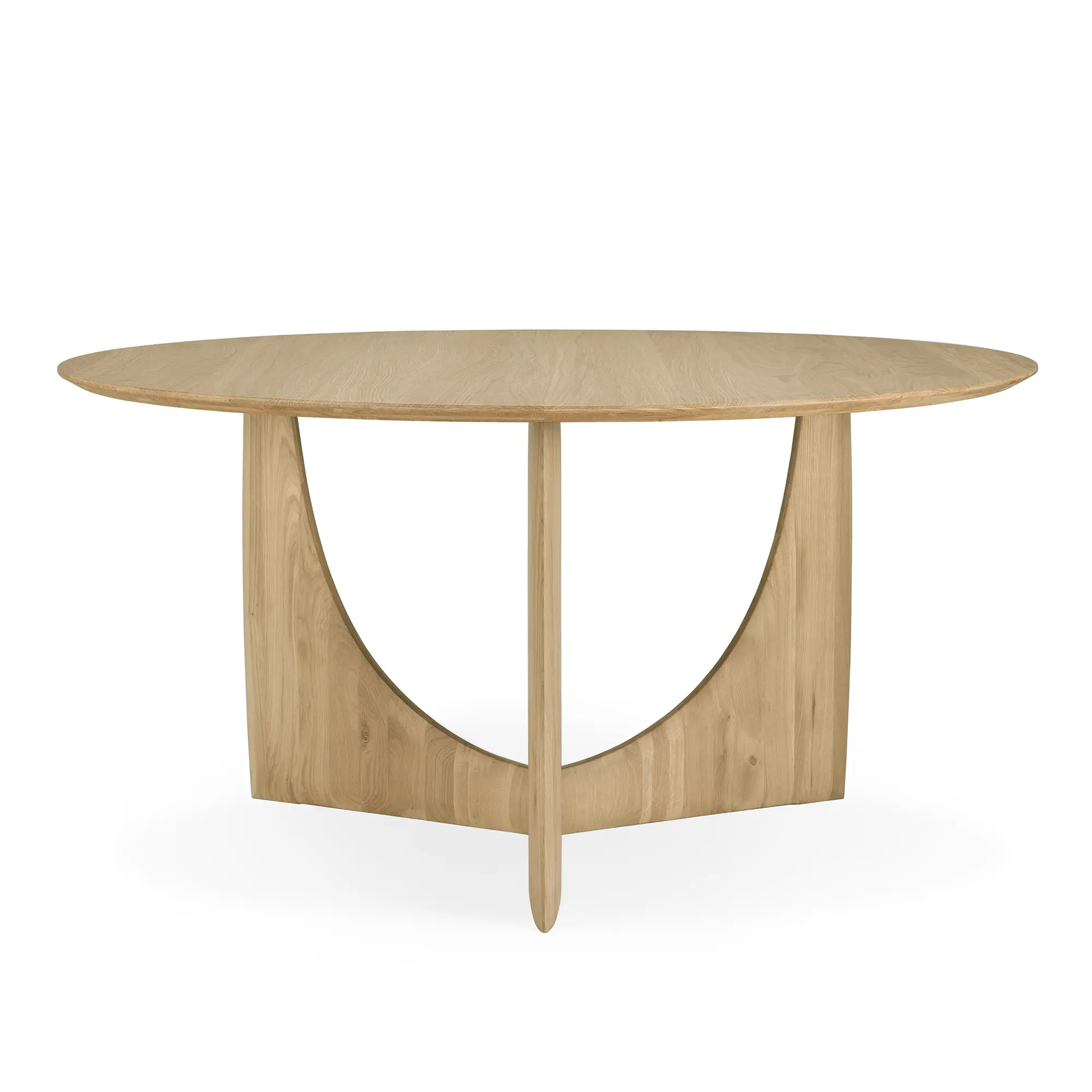 Geometric Dining Table Brown Varnished Teak