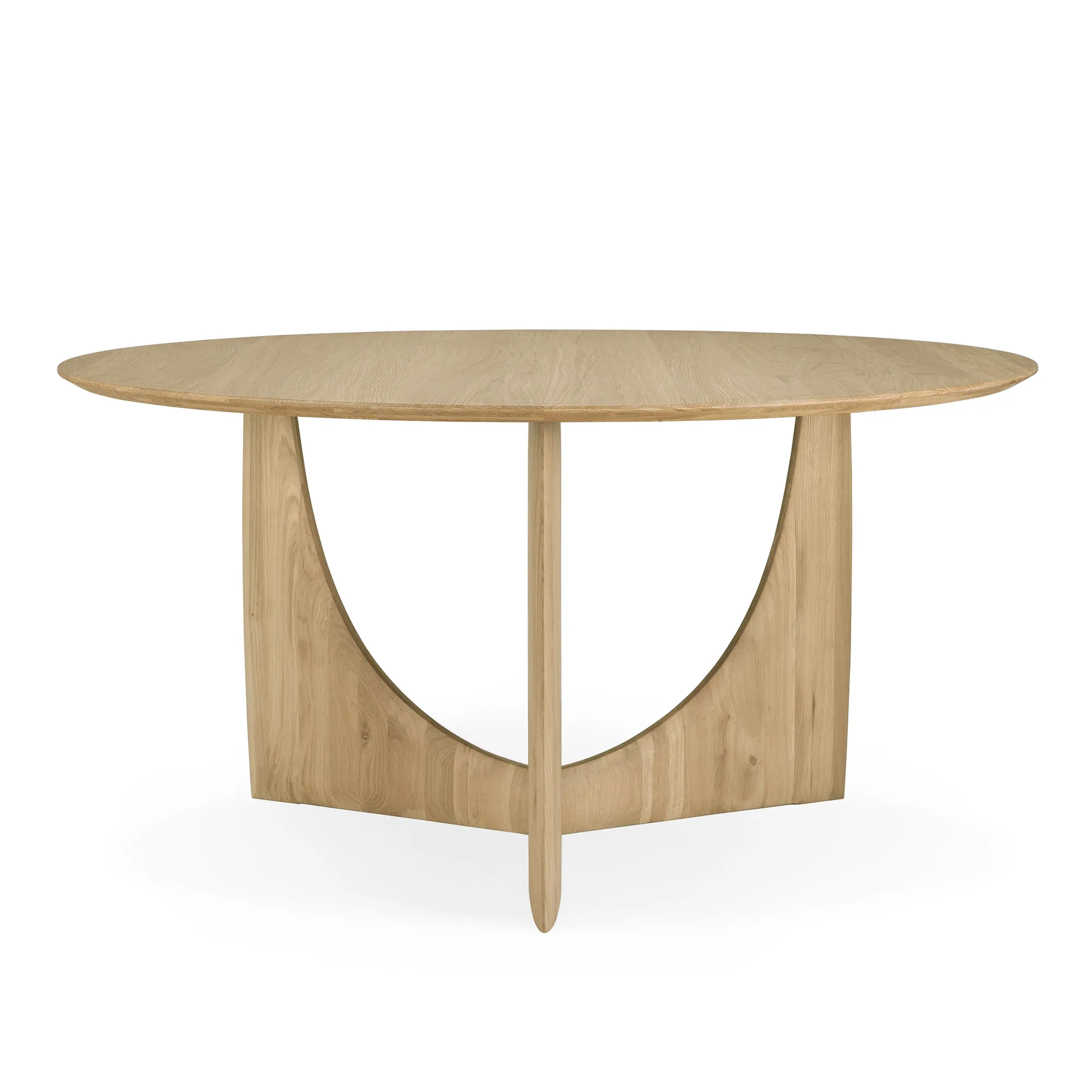 Geometric Dining Table Brown Varnished Teak