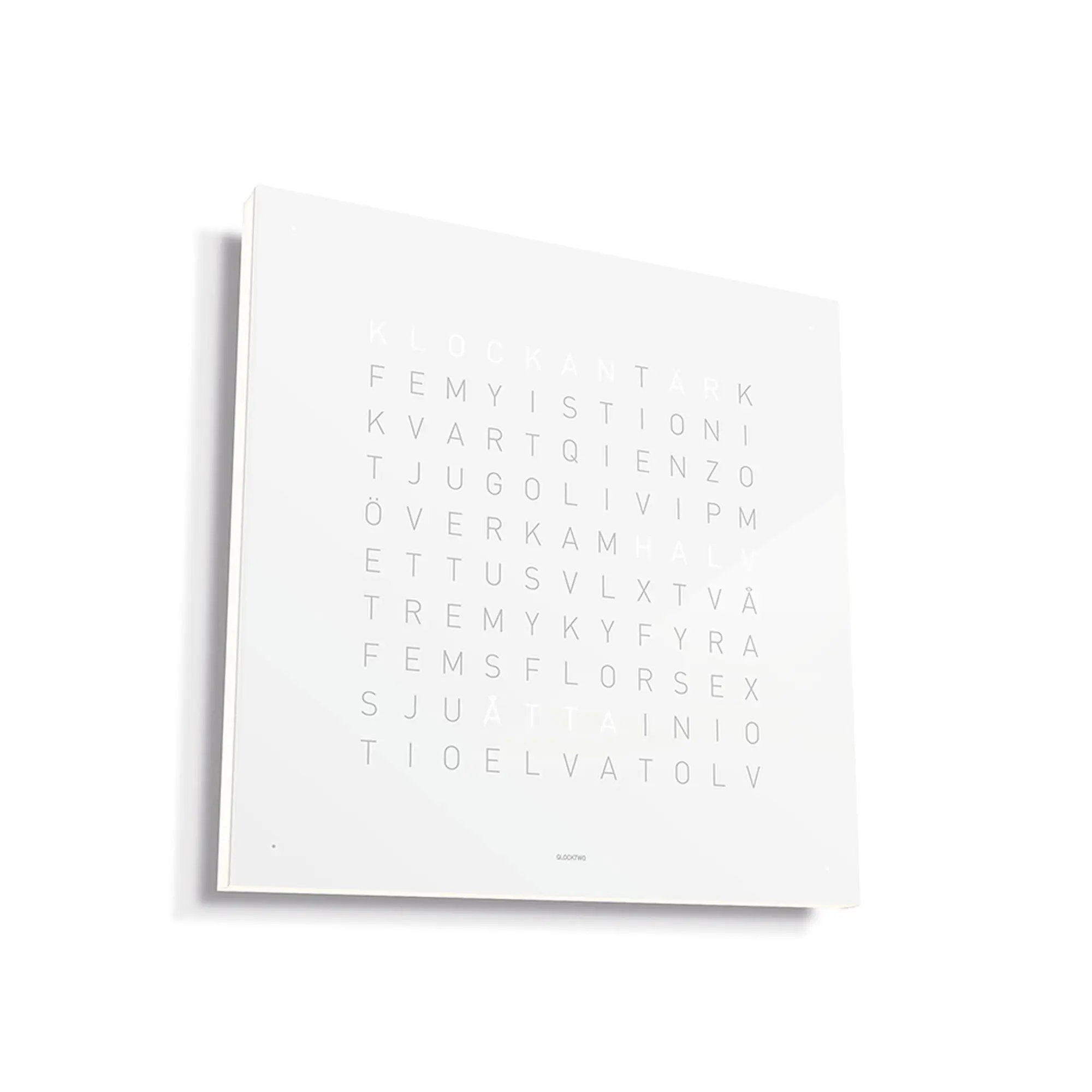 Qlocktwo Earth 45 Stainless Steel - White Pepper