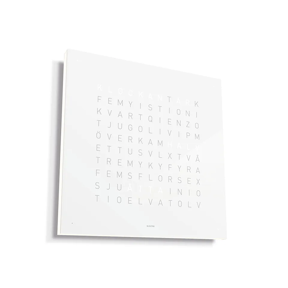 Qlocktwo Earth 45 Stainless Steel - White Pepper