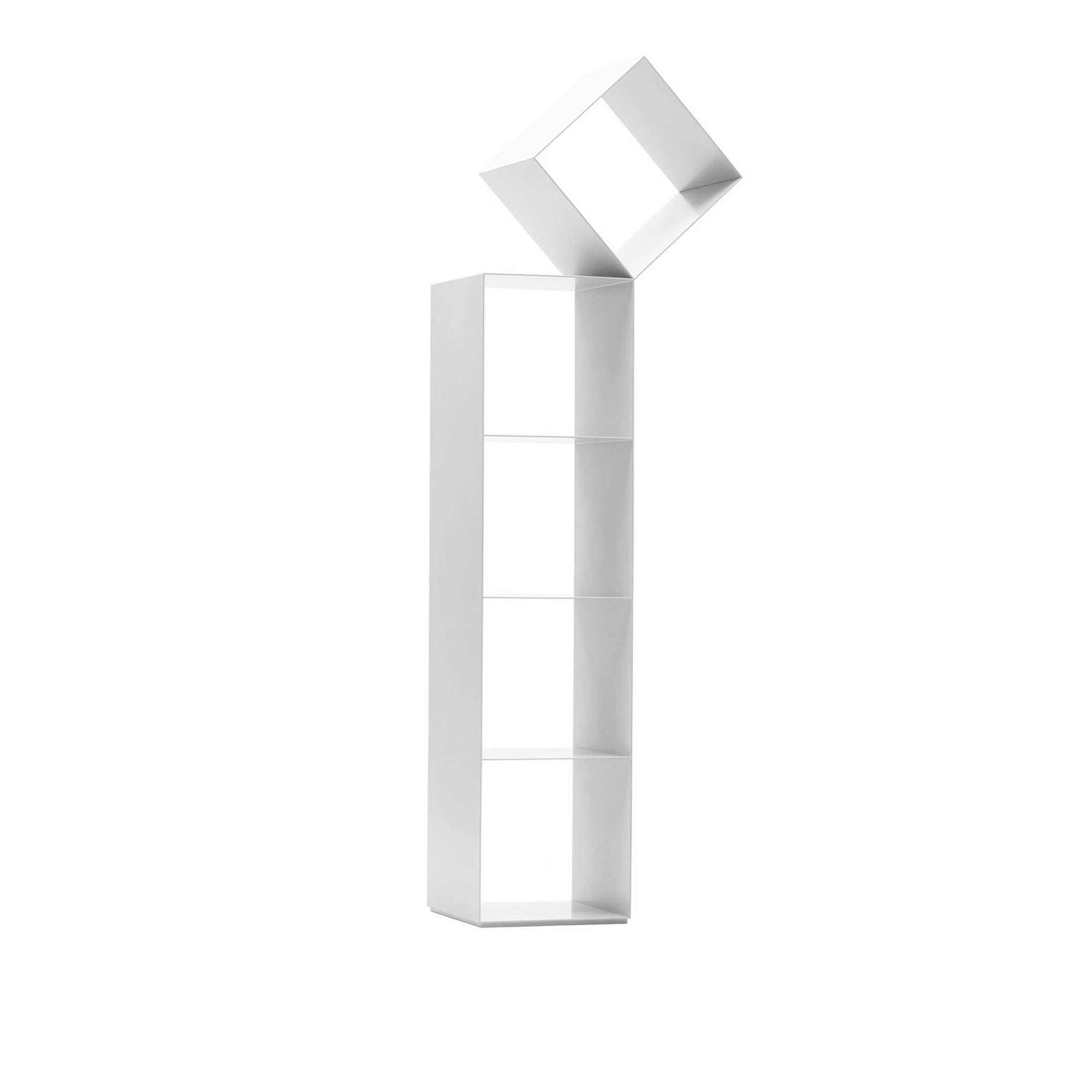 Cappellini - Drop High Bookcase, Matt White - Bokhyllor - Nendo - Vit - Metall