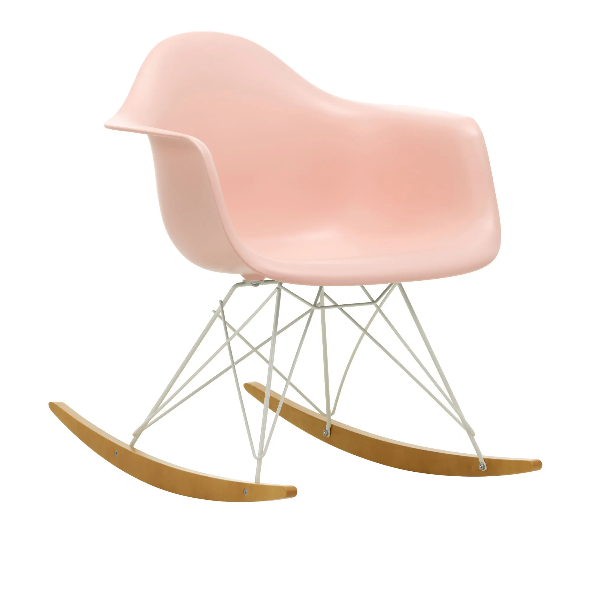 Eames RE Plastic Armchair RAR gungstol White/Golden Maple