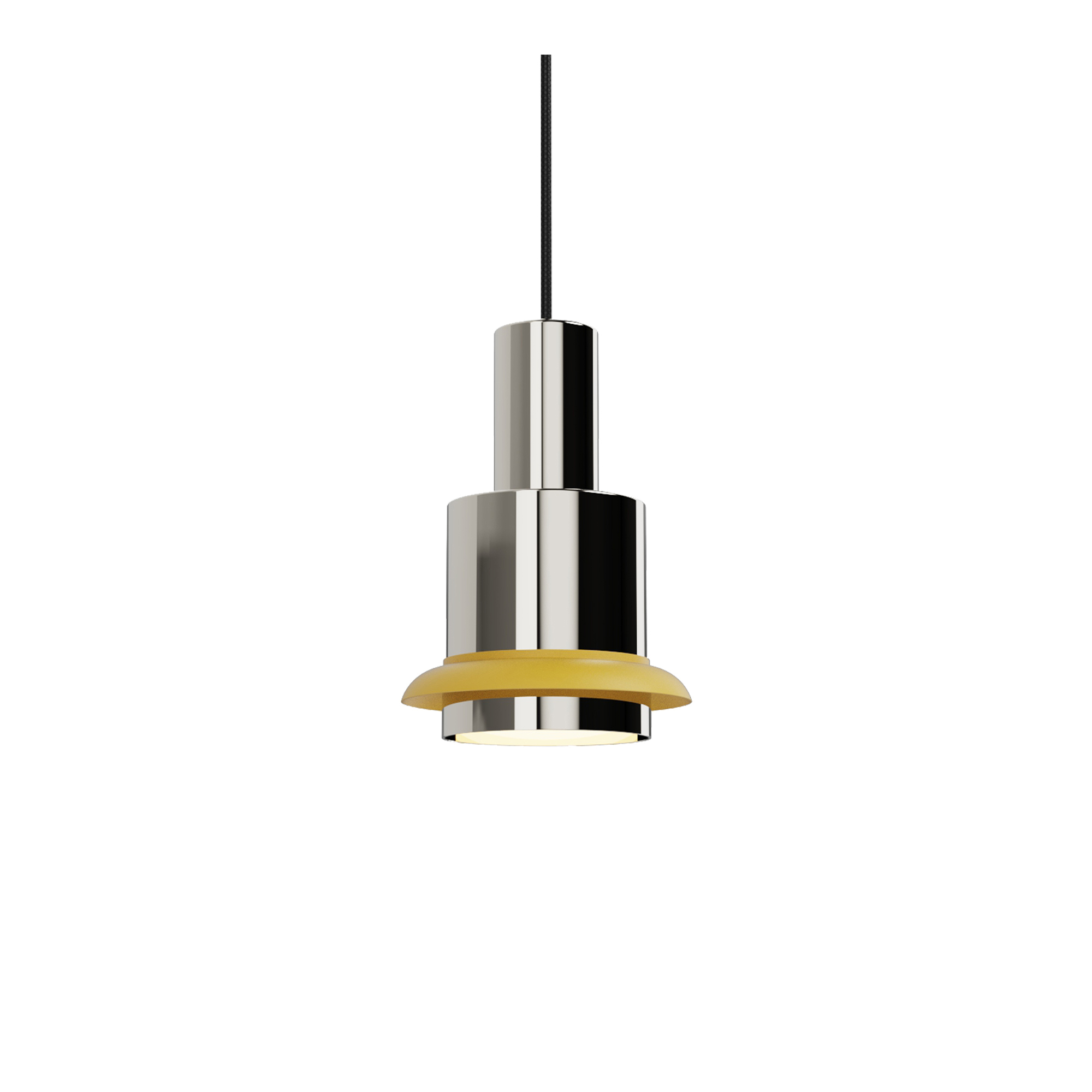 DCWéditions - Chaumont 150 Pendant lamp Ø15 cm H22 cm – Nickel & Yellow - Pendellampor - Marc Held - Gul | Belysning - Taklampor - Pendellampor | Möbelexperten