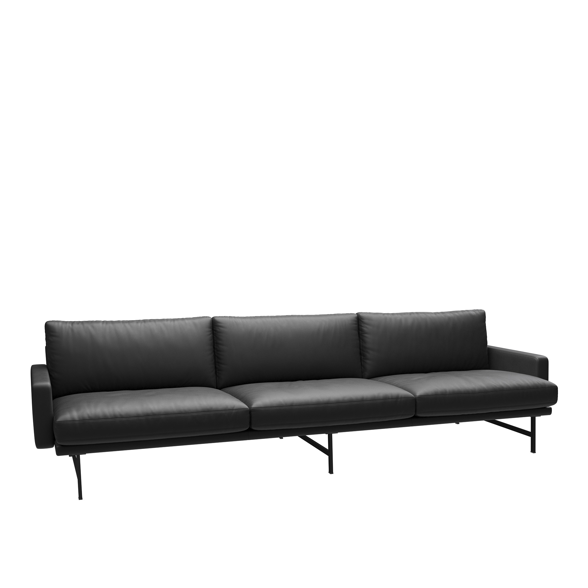 Fritz Hansen - PL113 Lissoni 3-sits, Läder, Elegance Black - Soffor - Piero Lissoni - Svart | Möbler - Soffor Och Dagbäddar - Soffor | Möbelexperten