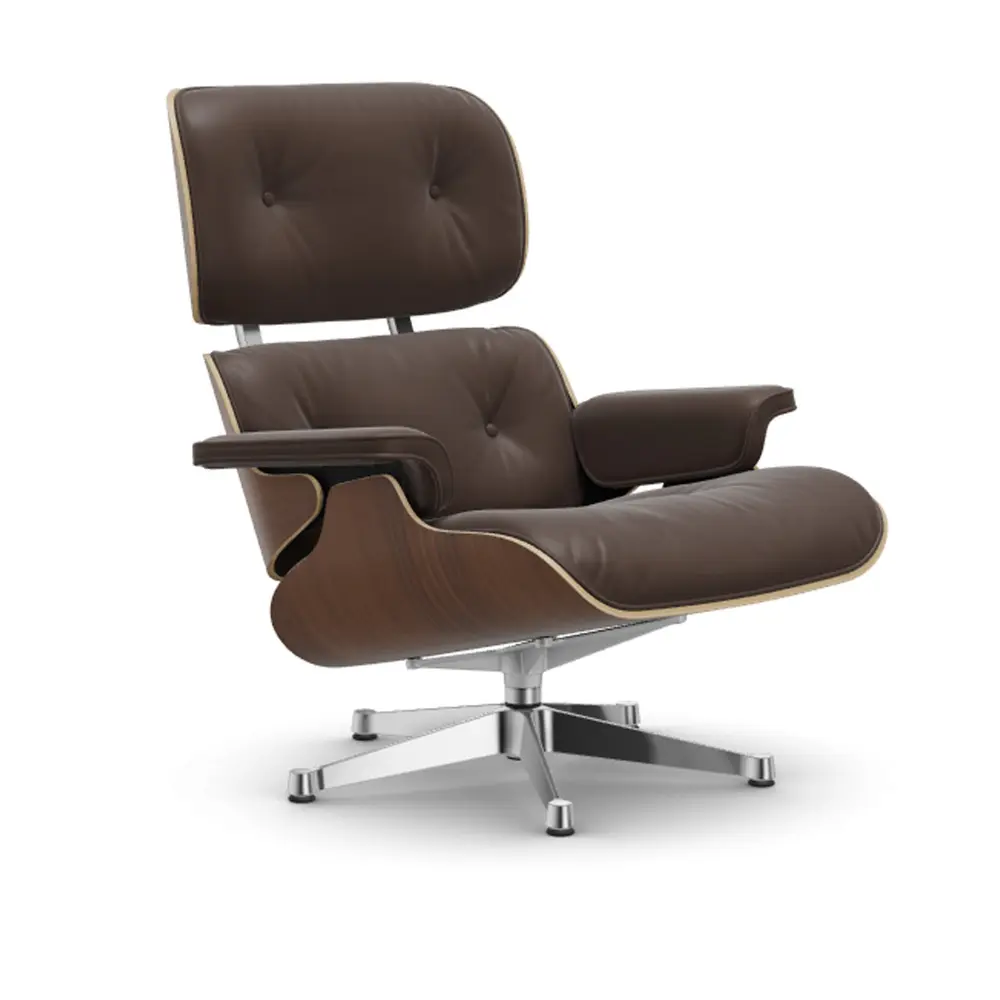Eames Lounge Chair Black-pigmented Walnut Polished lenestol