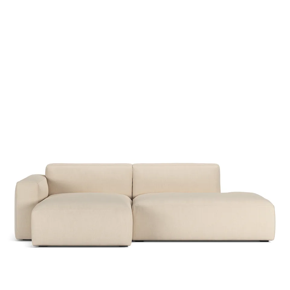Brick 2-Seater Chaise Lounge Open End Right Shadow Nature Fixed Upholstery