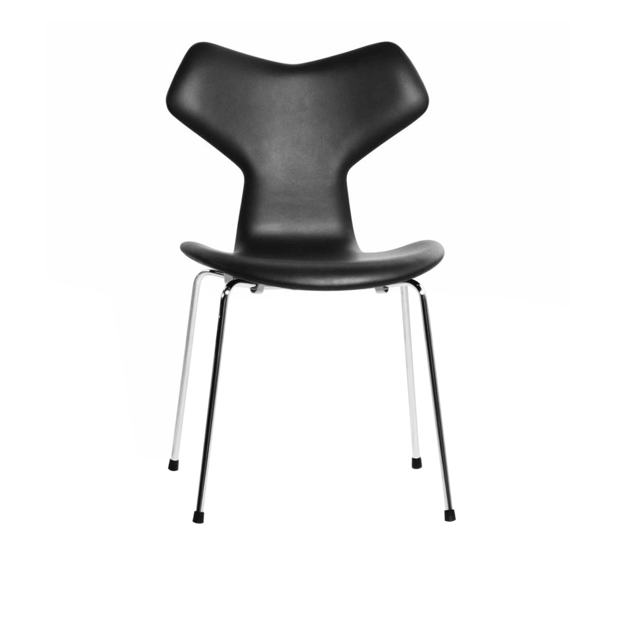 Fritz Hansen - 3130 Grand Prix, Helklädd, Läder, Soft Black Brown - Arne Jacobsen - Brun - Läder/Metall/Trä