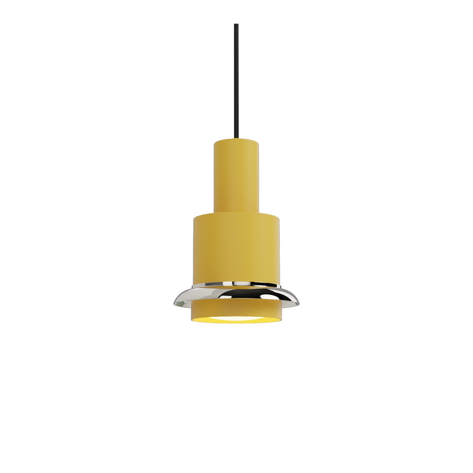 DCWéditions - Chaumont 150 Pendant lamp Ø15 cm H22 cm – Yellow & Nickel - Pendellampor - Marc Held - Gul | Belysning - Taklampor - Pendellampor | Möbelexperten