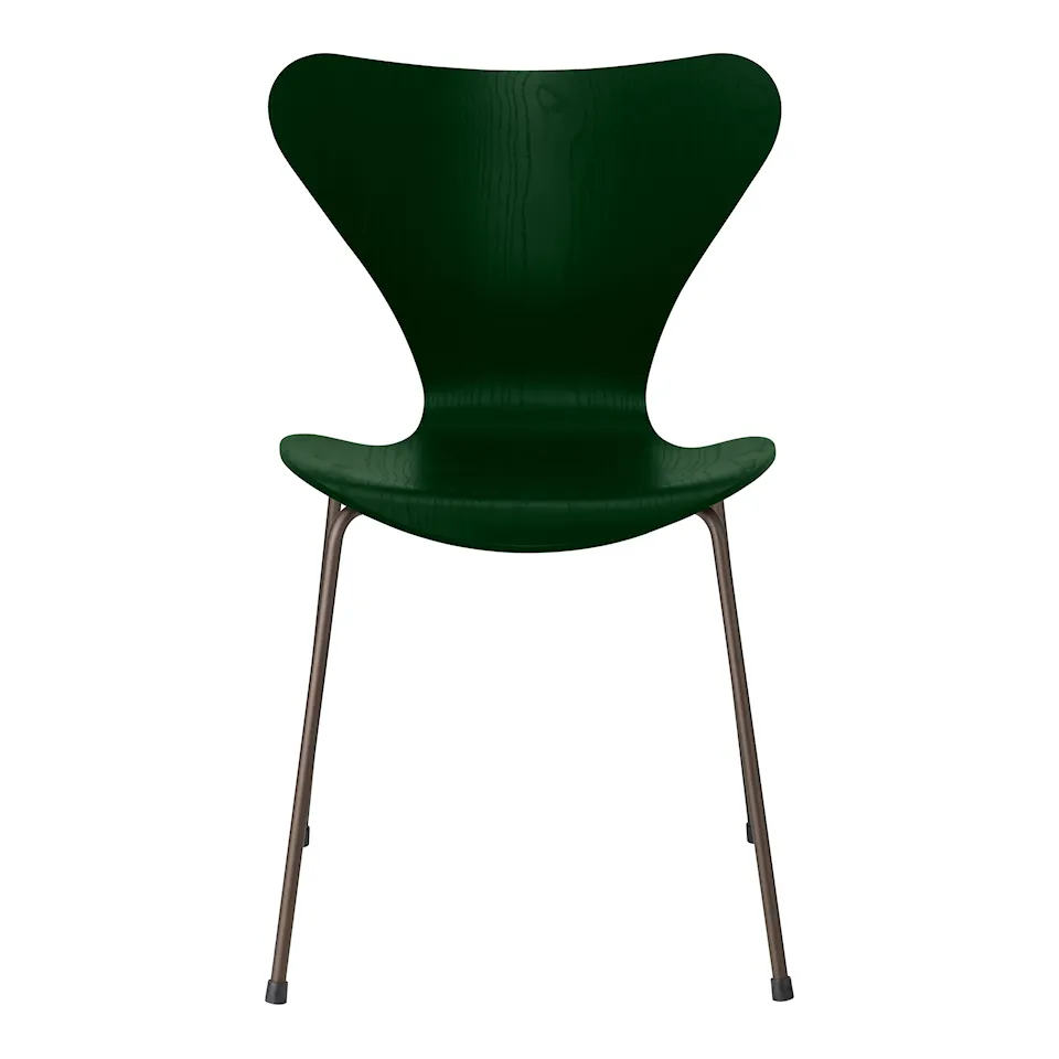 Series 7 stol 3107 farget askfiner stålram brun bronse
