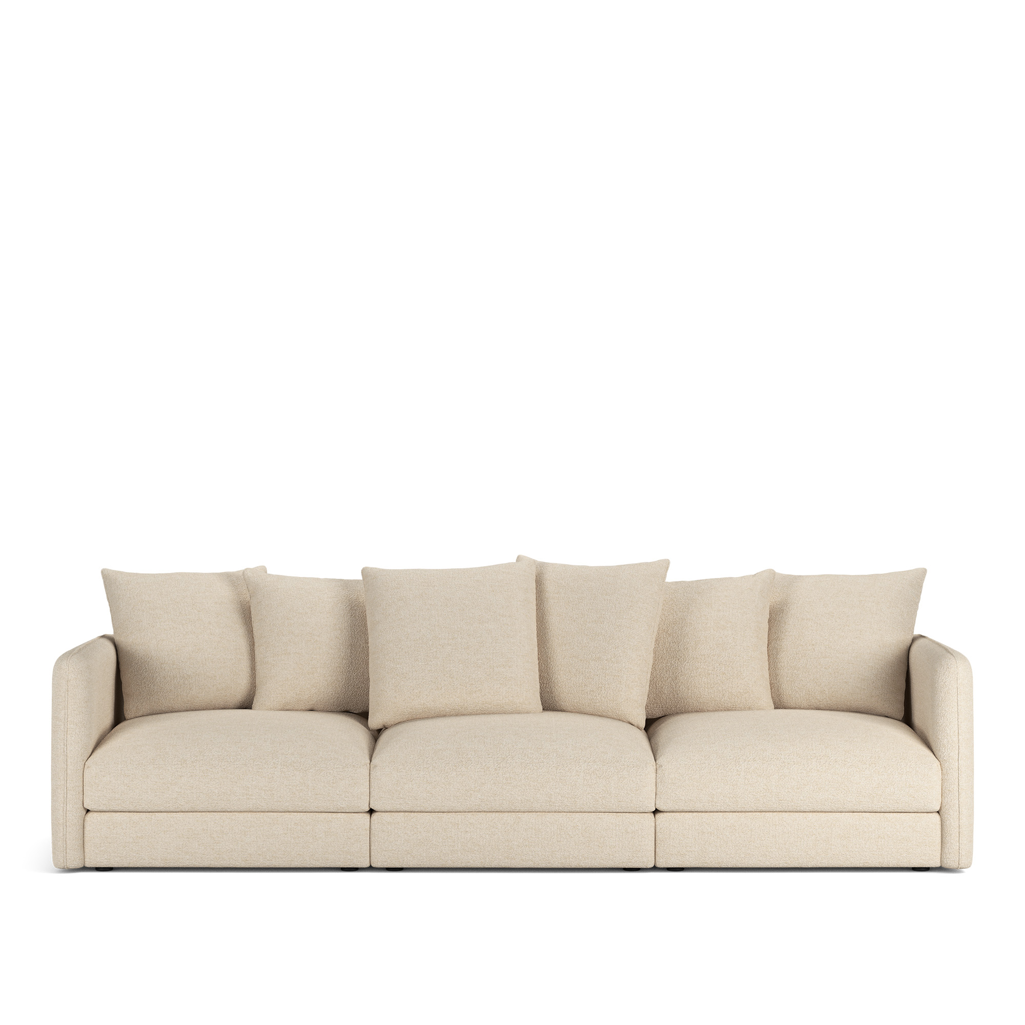 NOGA - Pavarotti 3-Seater, Fixed Cover, Cushion Variant 01, Lucinasco 20 - Soffor - Beige